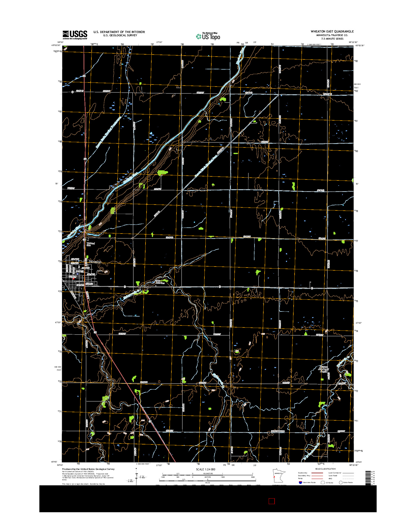 USGS US TOPO 7.5-MINUTE MAP FOR WHEATON EAST, MN 2016