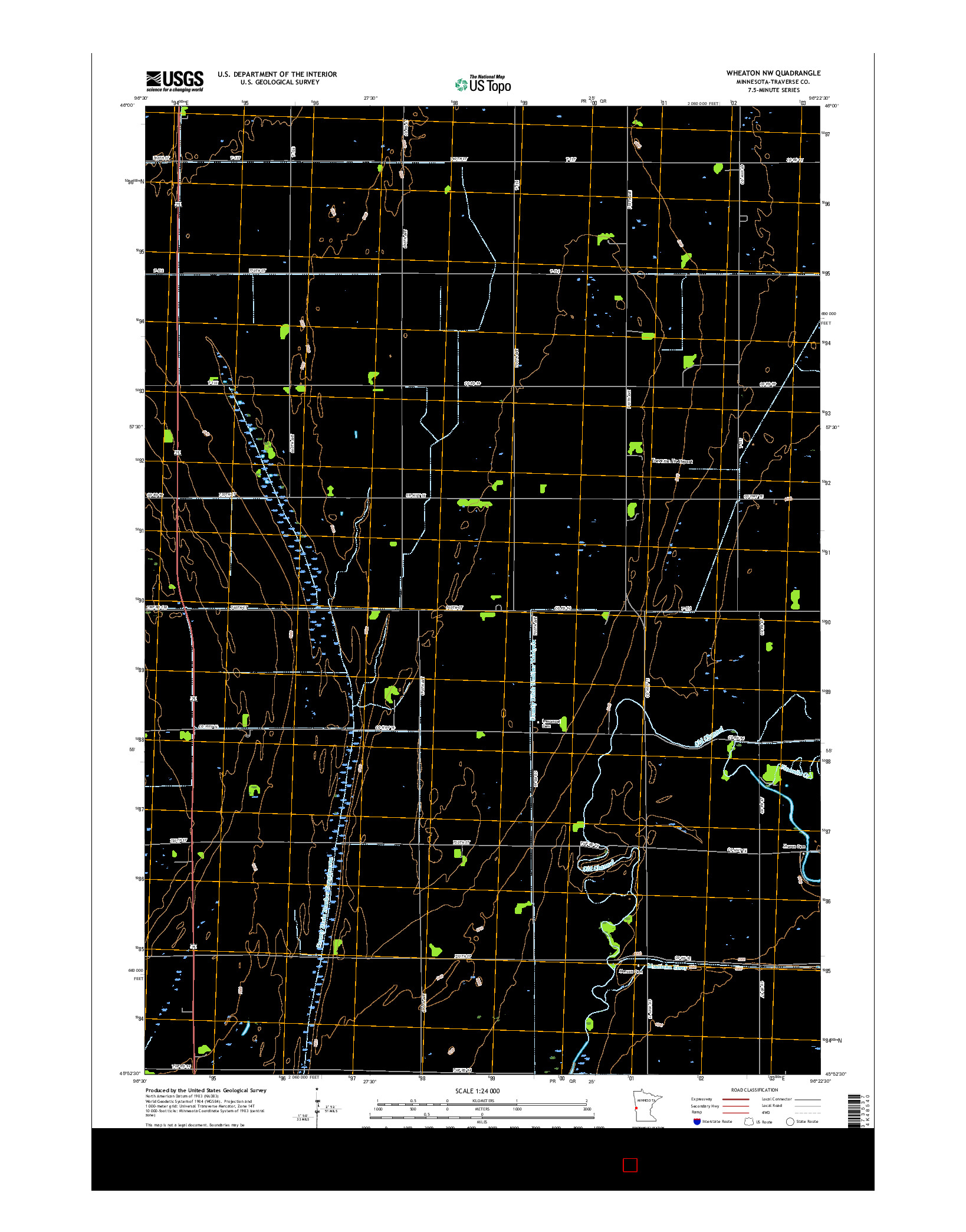 USGS US TOPO 7.5-MINUTE MAP FOR WHEATON NW, MN 2016