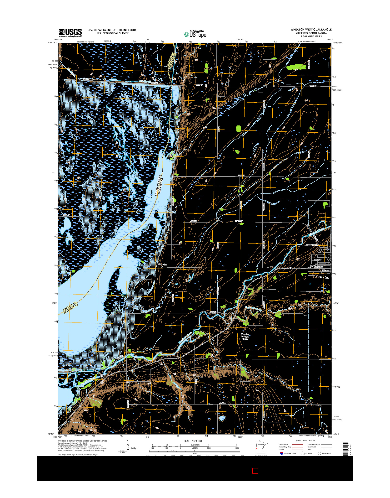 USGS US TOPO 7.5-MINUTE MAP FOR WHEATON WEST, MN-SD 2016