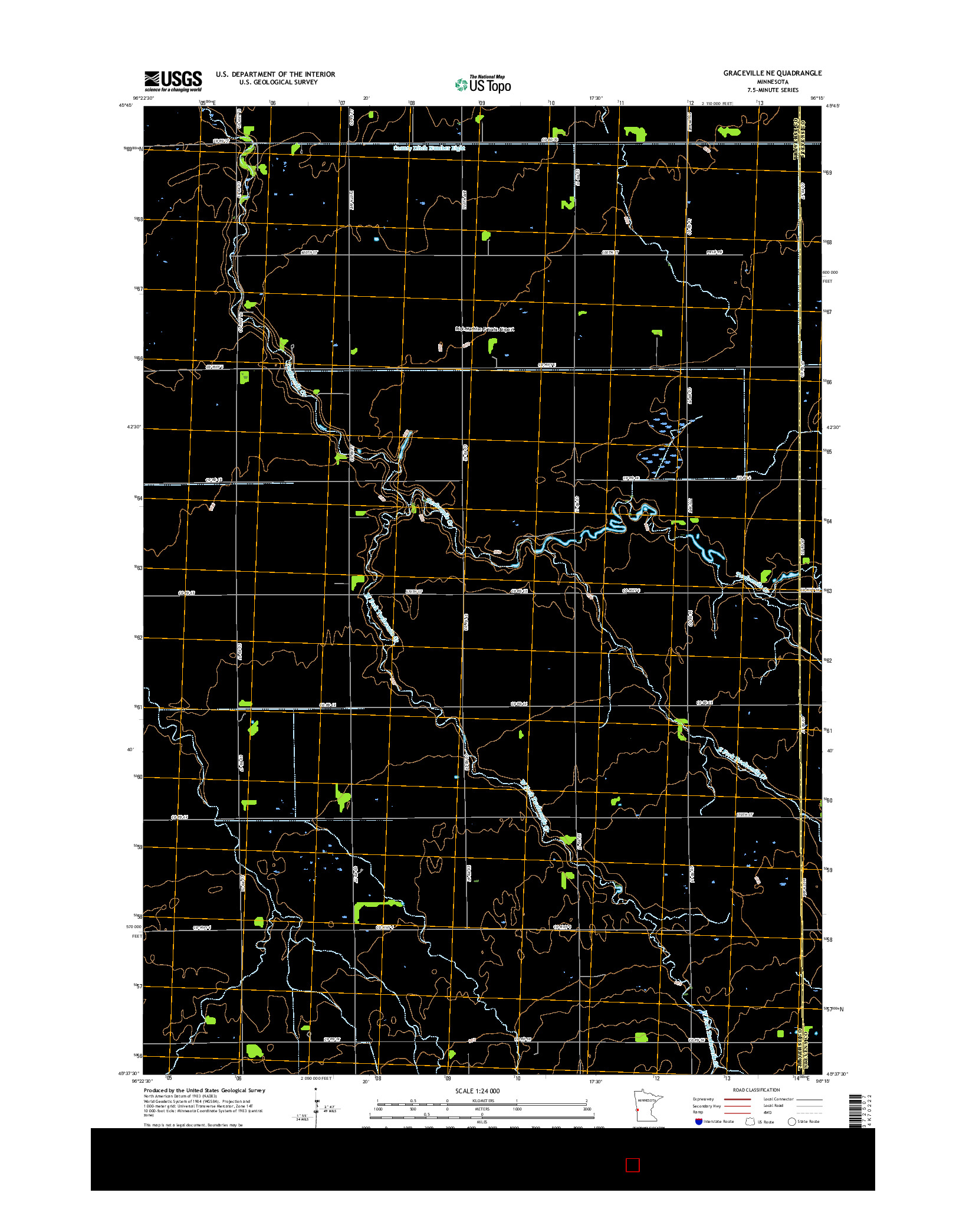 USGS US TOPO 7.5-MINUTE MAP FOR GRACEVILLE NE, MN 2016