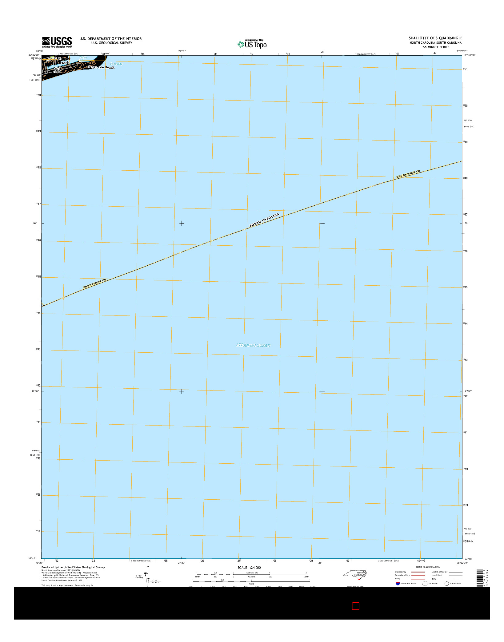 USGS US TOPO 7.5-MINUTE MAP FOR SHALLOTTE OE S, NC-SC 2016