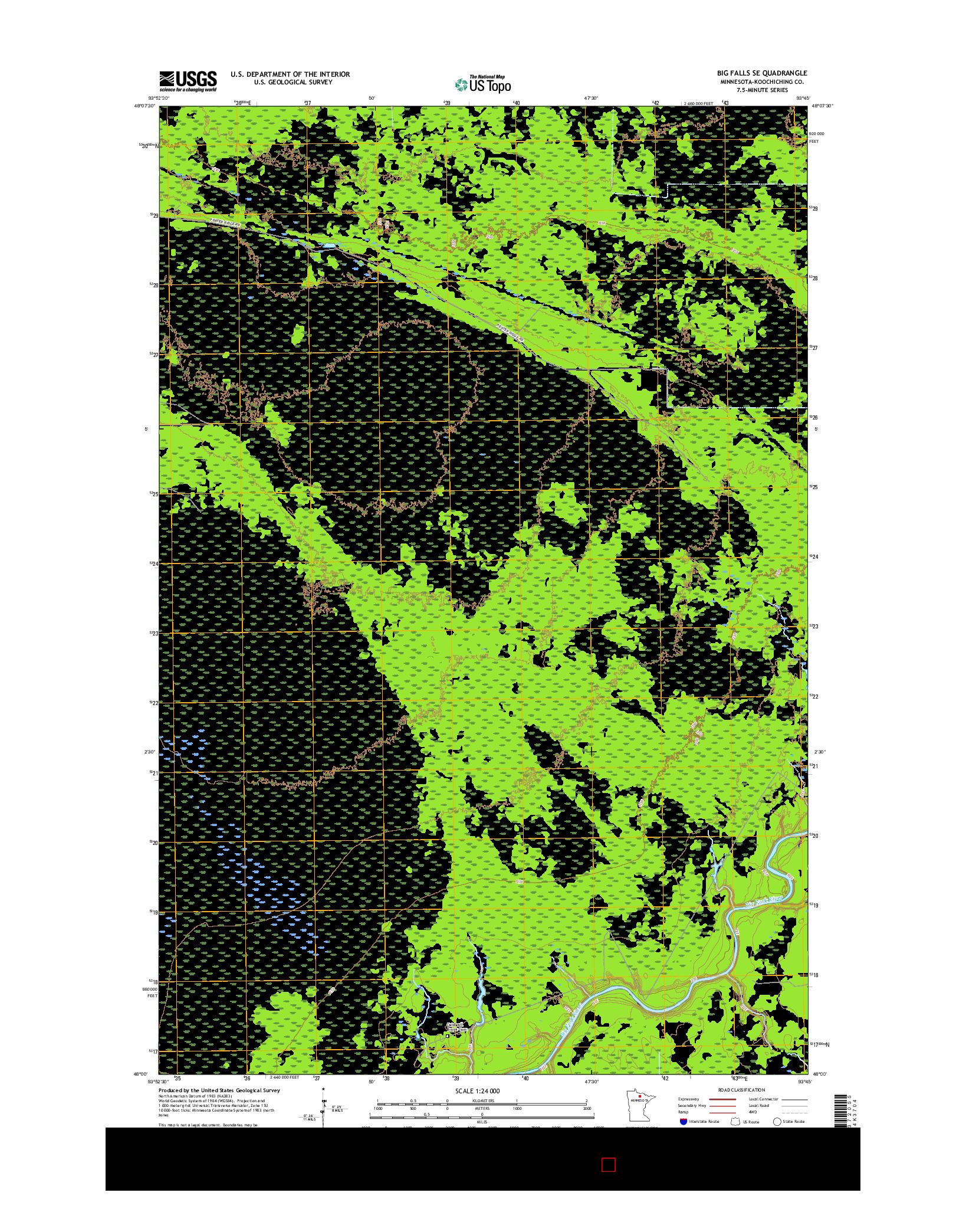 USGS US TOPO 7.5-MINUTE MAP FOR BIG FALLS SE, MN 2016