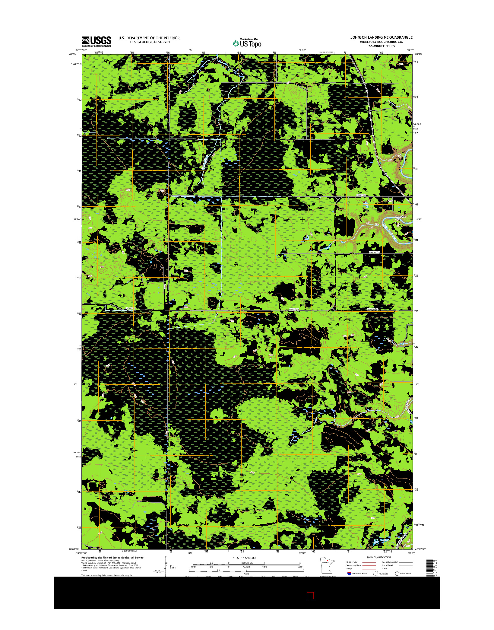 USGS US TOPO 7.5-MINUTE MAP FOR JOHNSON LANDING NE, MN 2016