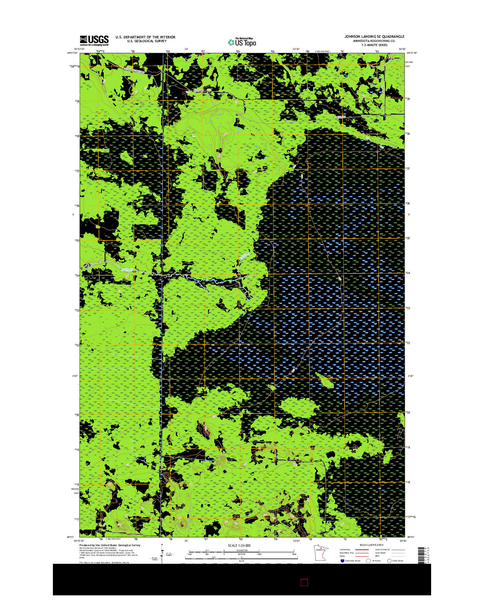 USGS US TOPO 7.5-MINUTE MAP FOR JOHNSON LANDING SE, MN 2016