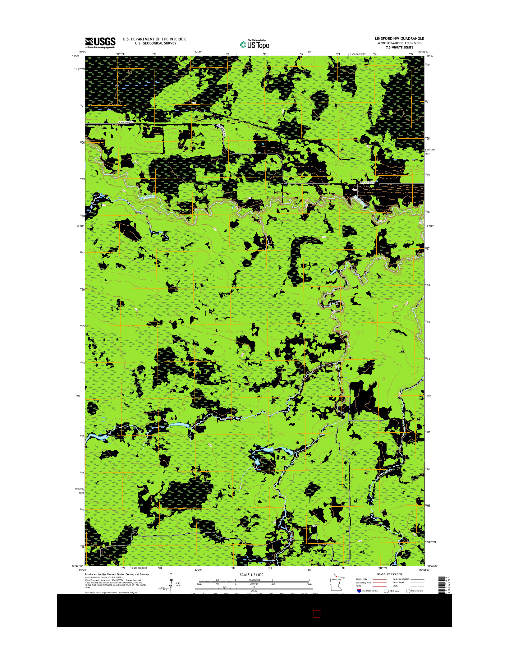 USGS US TOPO 7.5-MINUTE MAP FOR LINDFORD NW, MN 2016