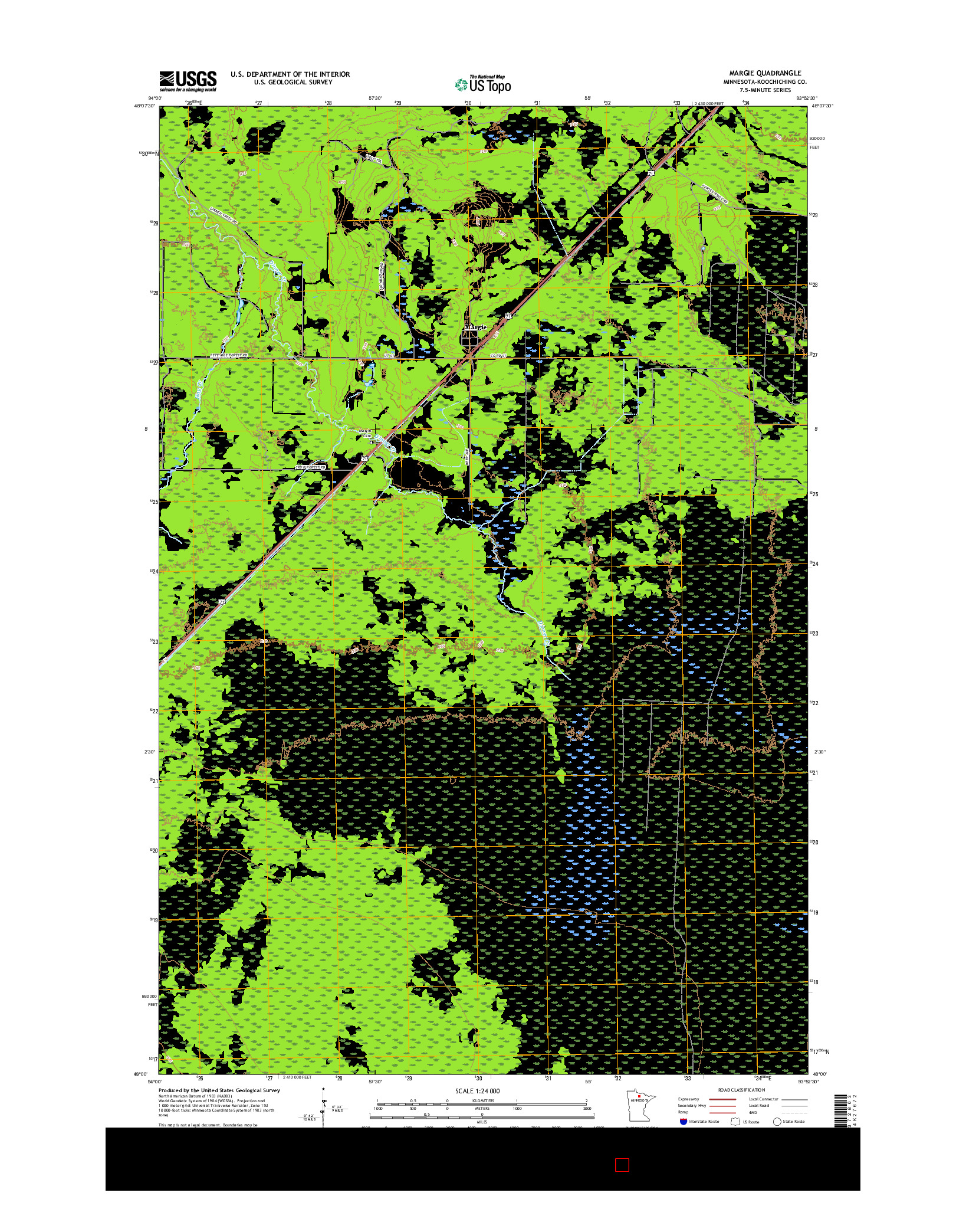 USGS US TOPO 7.5-MINUTE MAP FOR MARGIE, MN 2016