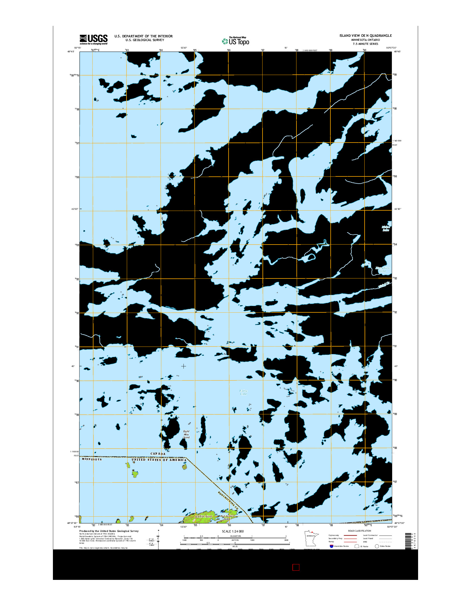 USGS US TOPO 7.5-MINUTE MAP FOR ISLAND VIEW OE N, MN-ON 2016