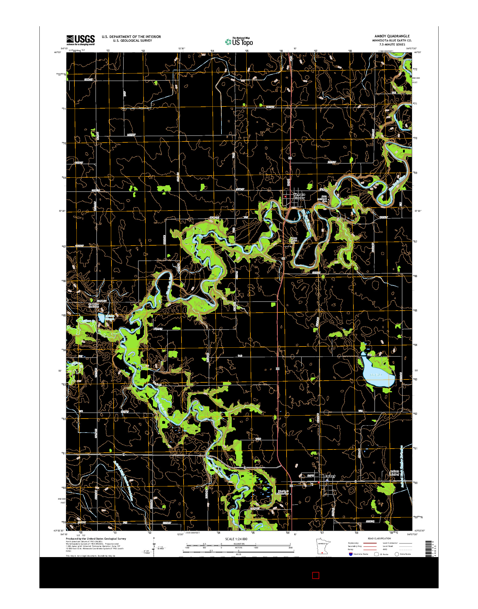 USGS US TOPO 7.5-MINUTE MAP FOR AMBOY, MN 2016