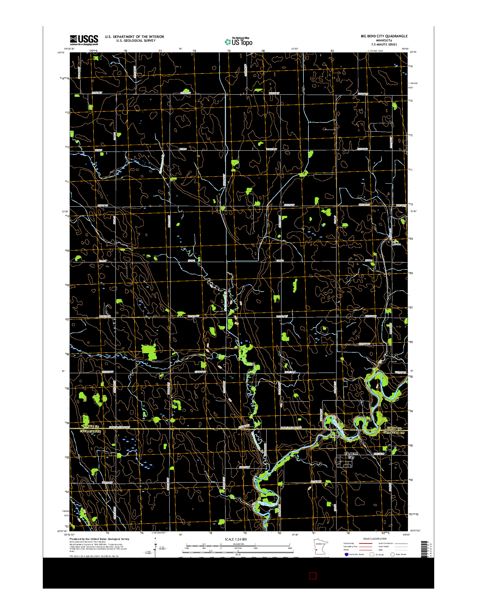 USGS US TOPO 7.5-MINUTE MAP FOR BIG BEND CITY, MN 2016
