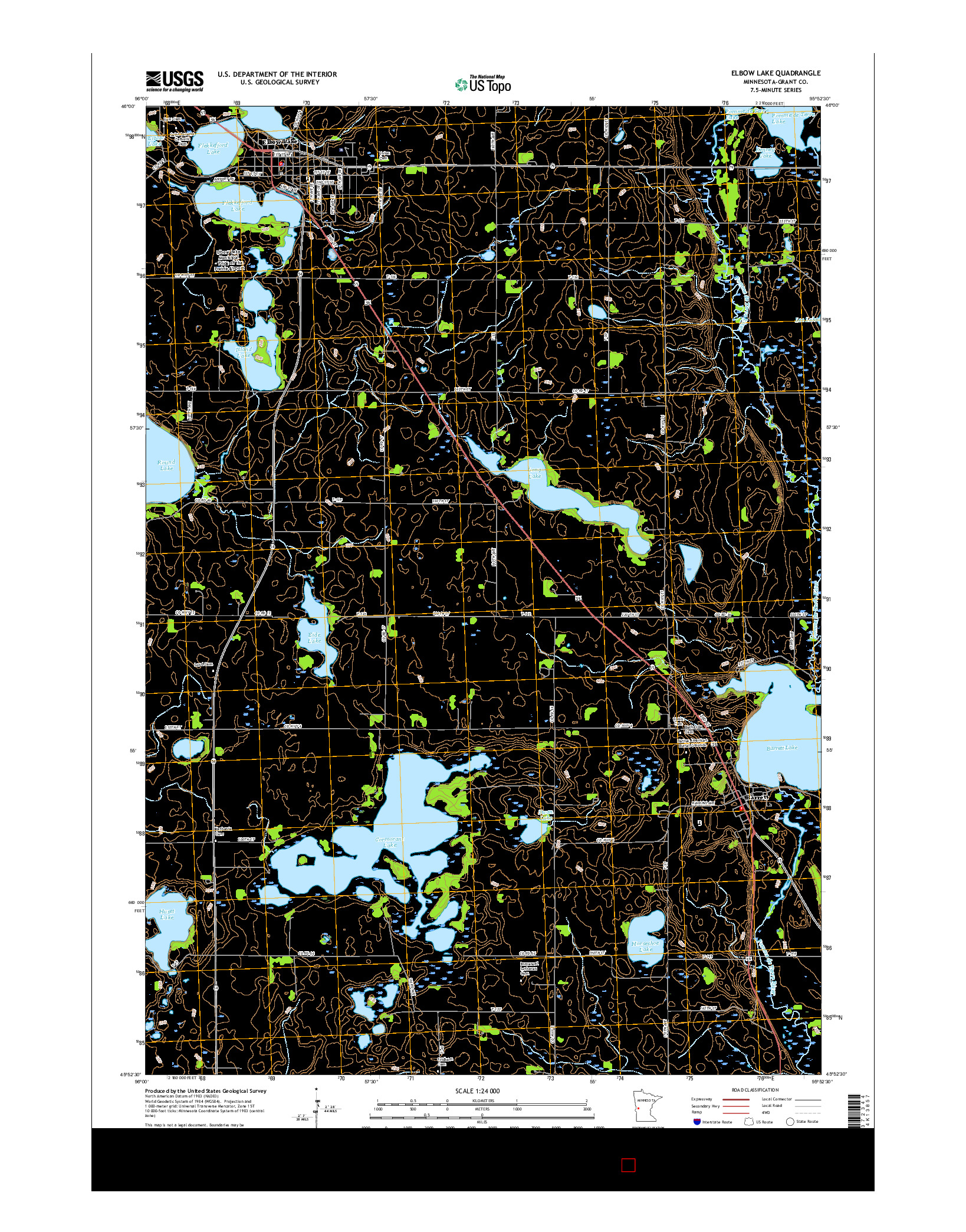 USGS US TOPO 7.5-MINUTE MAP FOR ELBOW LAKE, MN 2016