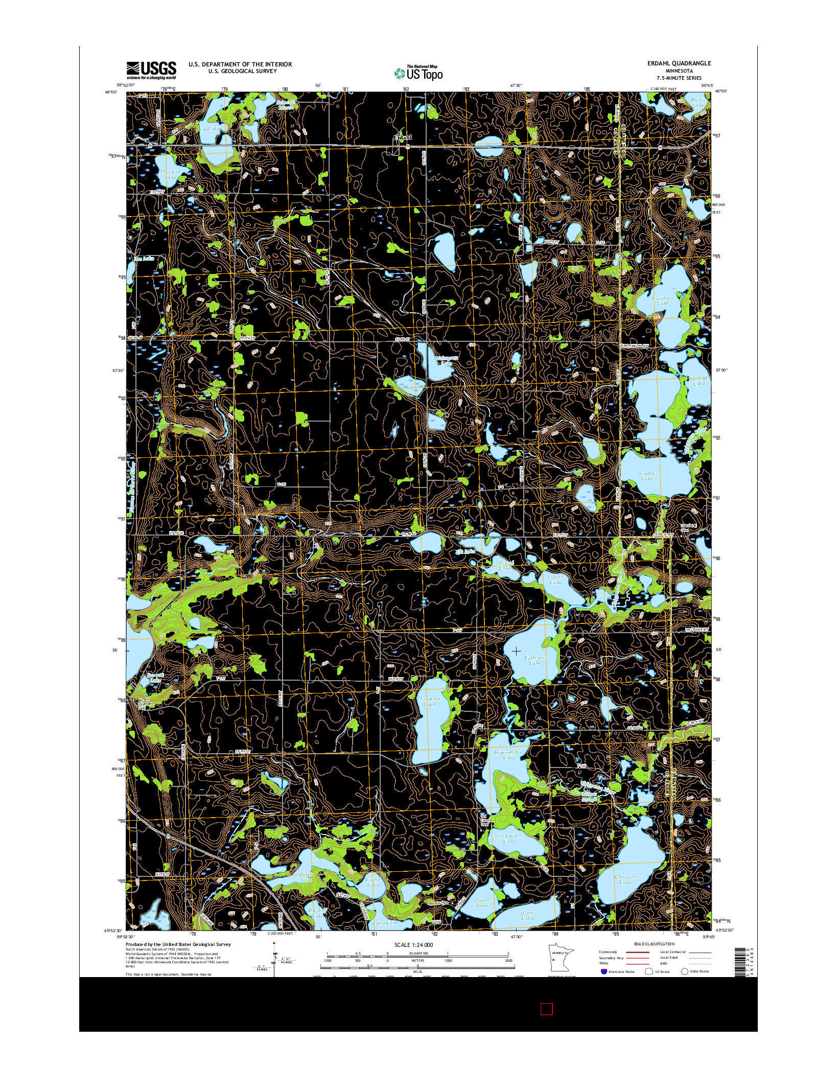 USGS US TOPO 7.5-MINUTE MAP FOR ERDAHL, MN 2016