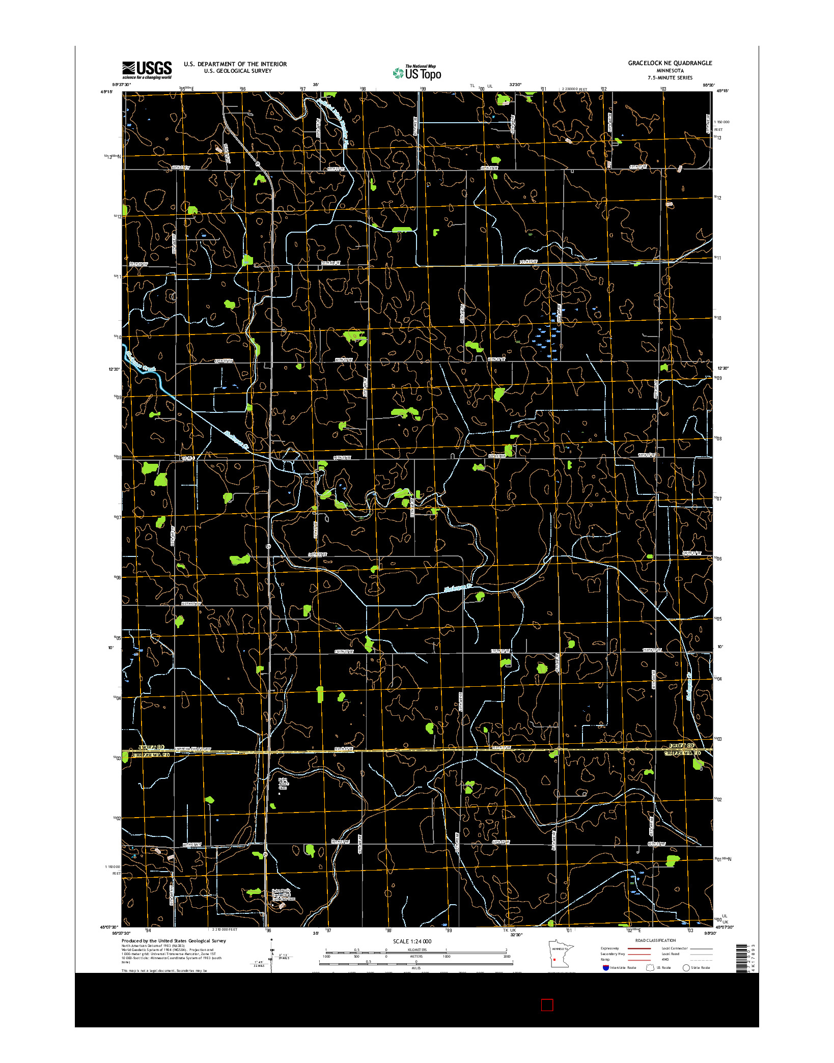 USGS US TOPO 7.5-MINUTE MAP FOR GRACELOCK NE, MN 2016