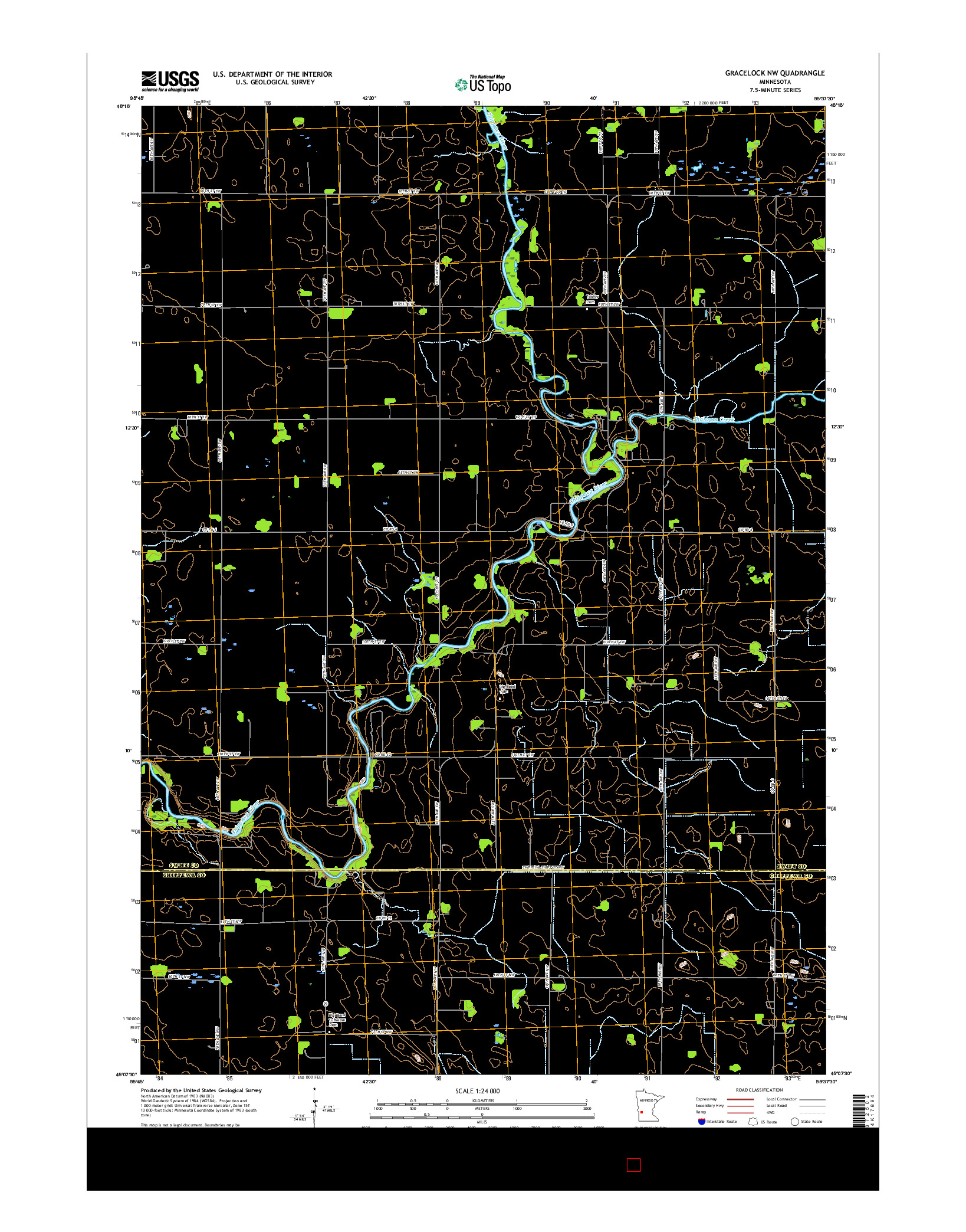 USGS US TOPO 7.5-MINUTE MAP FOR GRACELOCK NW, MN 2016