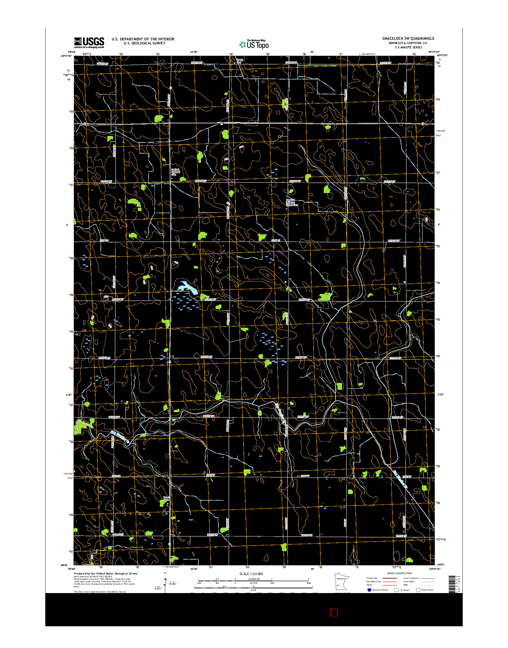 USGS US TOPO 7.5-MINUTE MAP FOR GRACELOCK SW, MN 2016