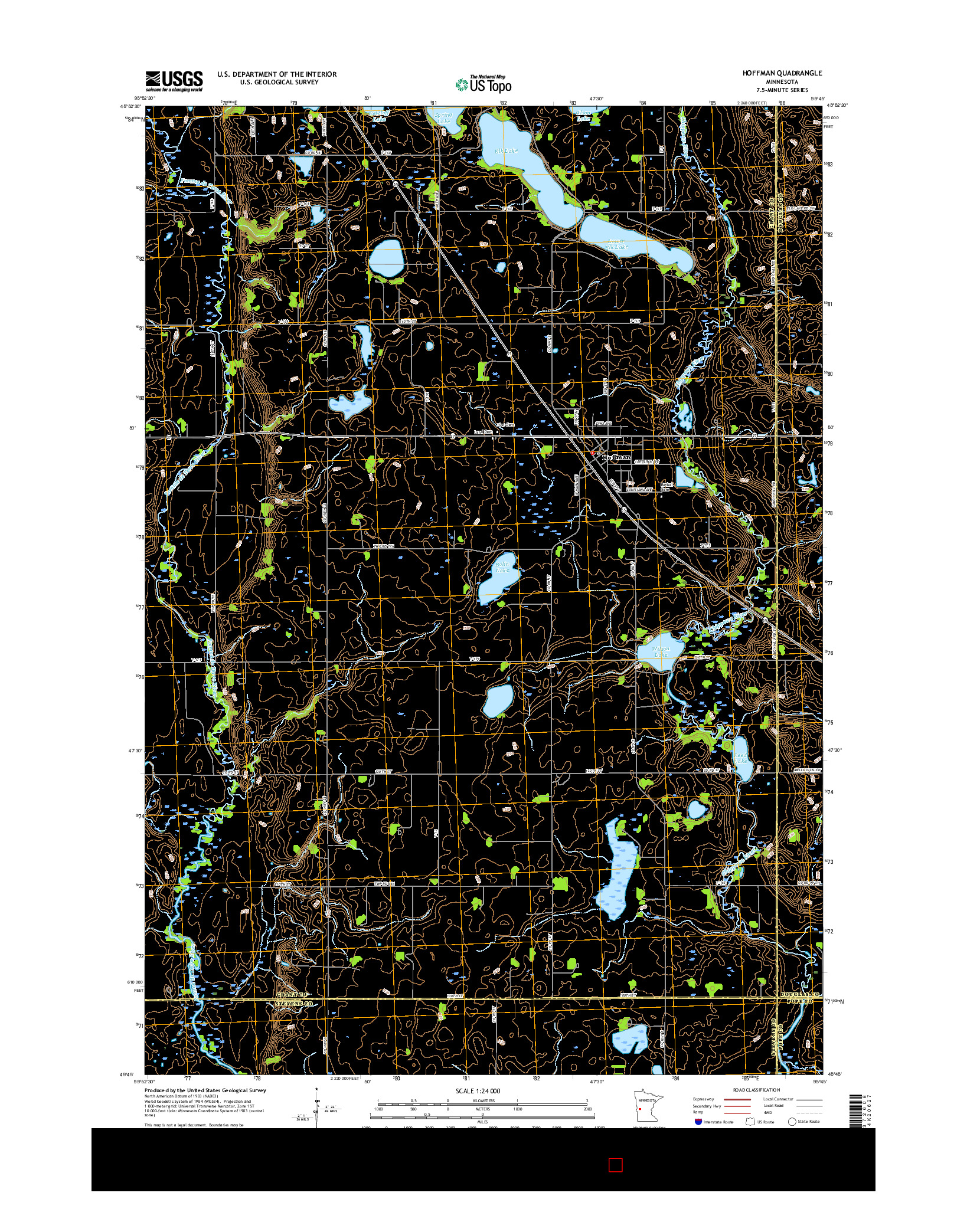USGS US TOPO 7.5-MINUTE MAP FOR HOFFMAN, MN 2016