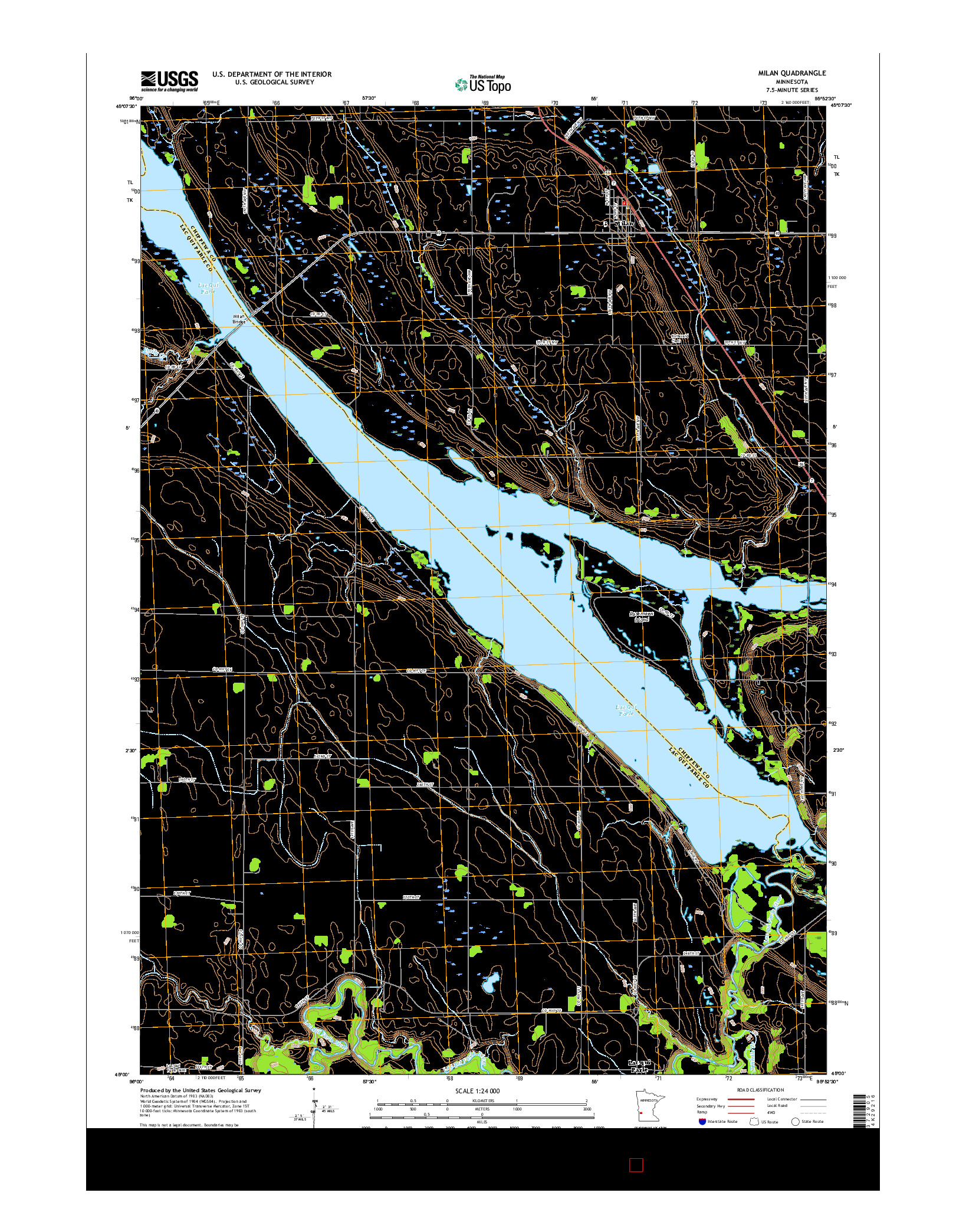 USGS US TOPO 7.5-MINUTE MAP FOR MILAN, MN 2016