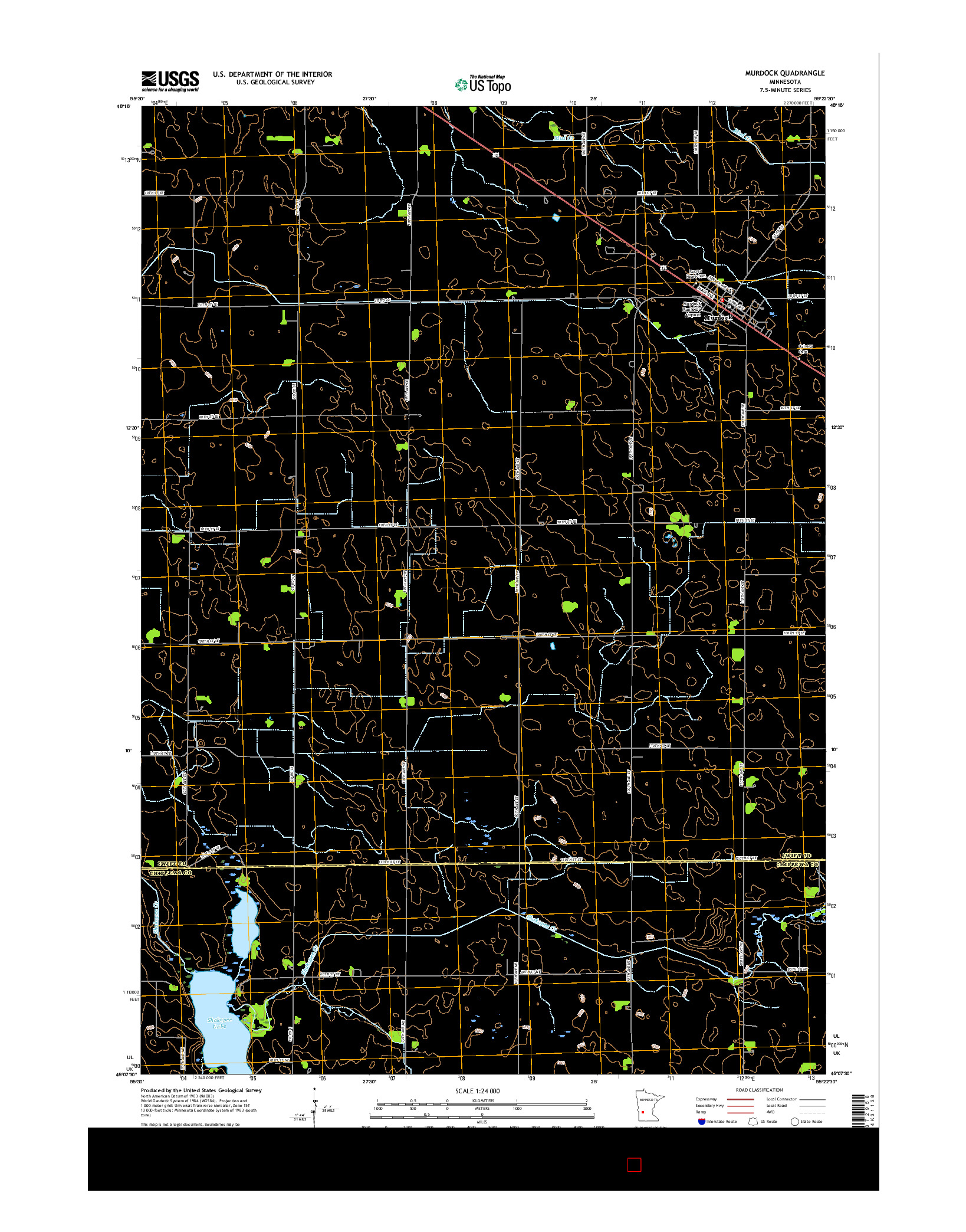 USGS US TOPO 7.5-MINUTE MAP FOR MURDOCK, MN 2016