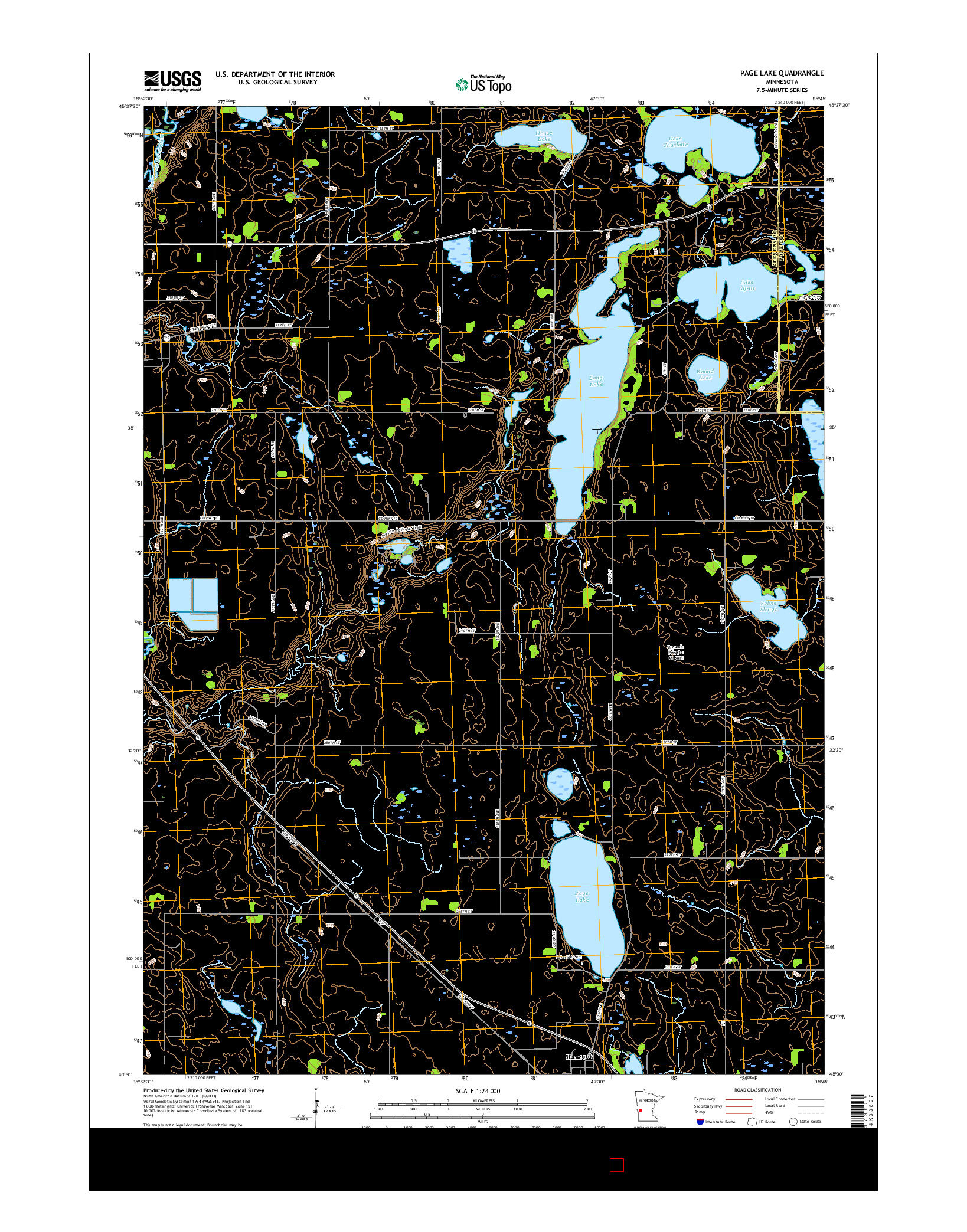 USGS US TOPO 7.5-MINUTE MAP FOR PAGE LAKE, MN 2016