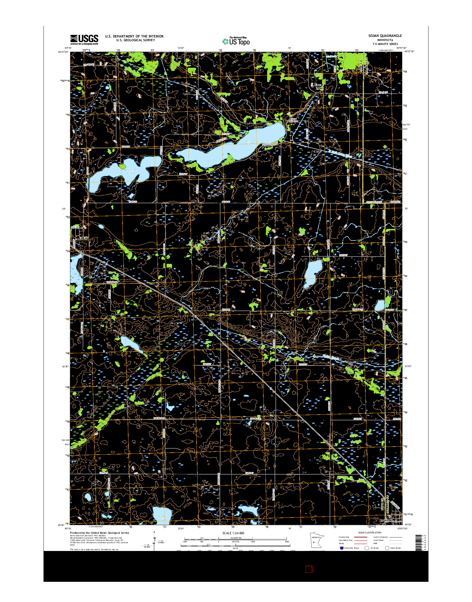 USGS US TOPO 7.5-MINUTE MAP FOR SEDAN, MN 2016
