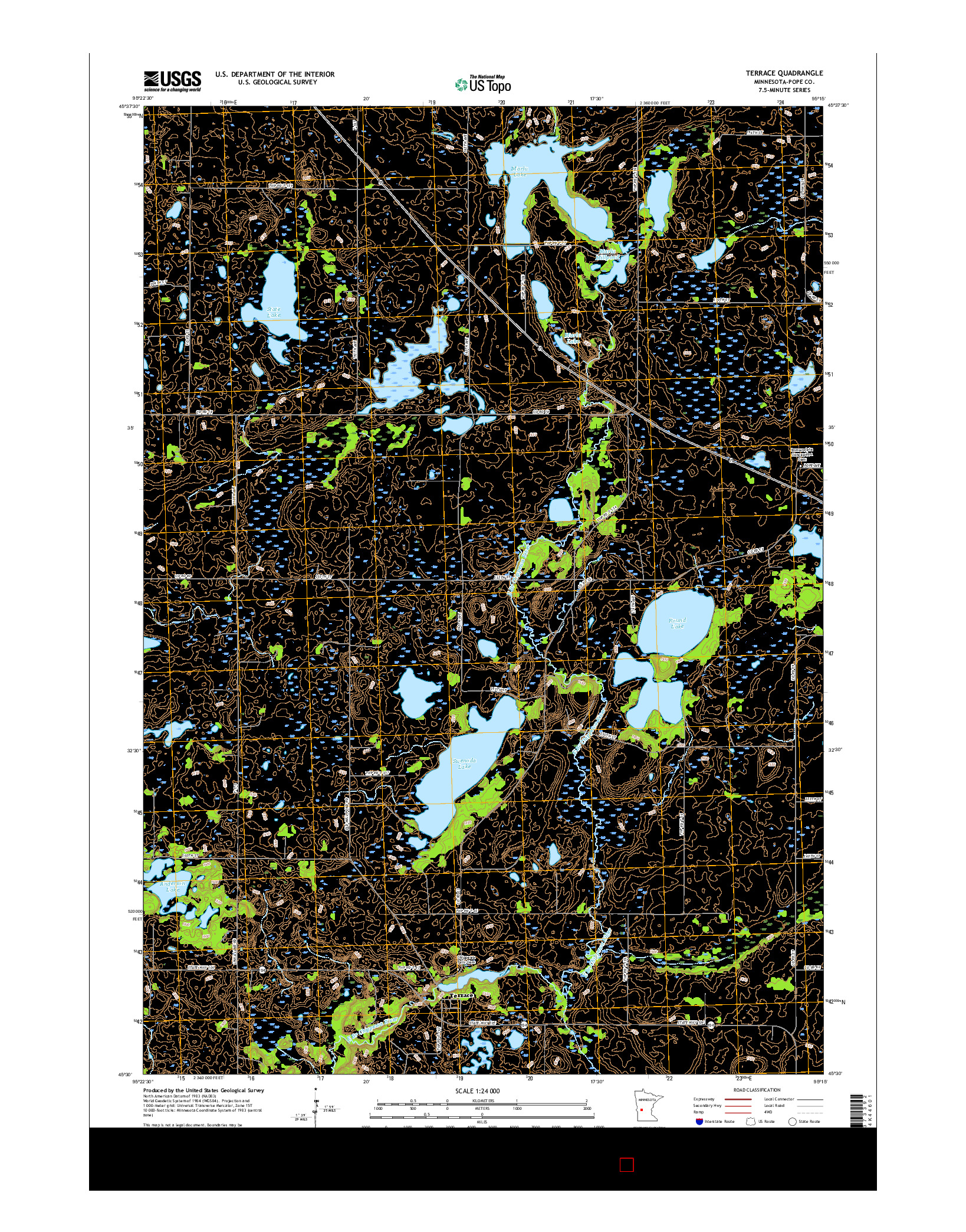 USGS US TOPO 7.5-MINUTE MAP FOR TERRACE, MN 2016