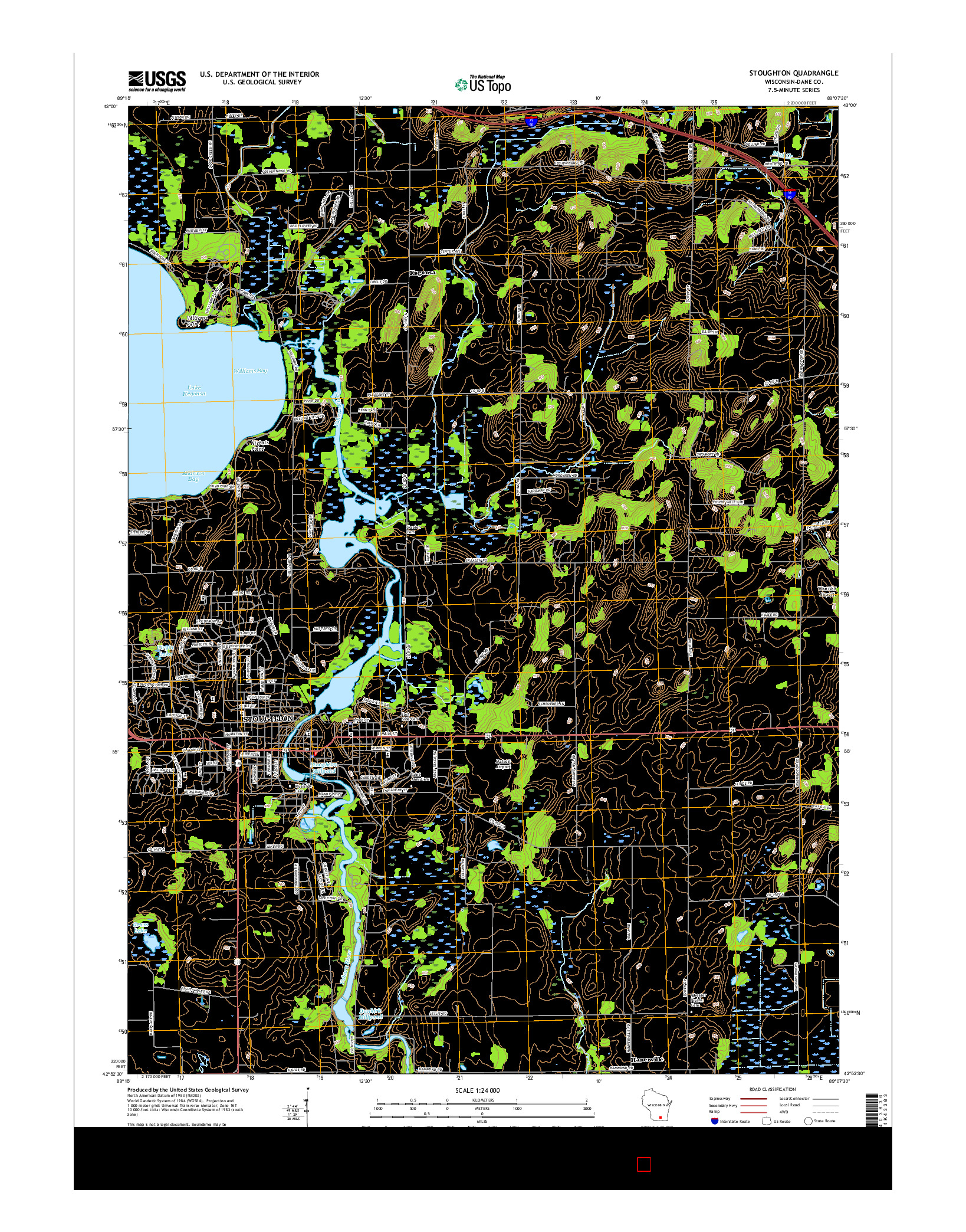 USGS US TOPO 7.5-MINUTE MAP FOR STOUGHTON, WI 2016