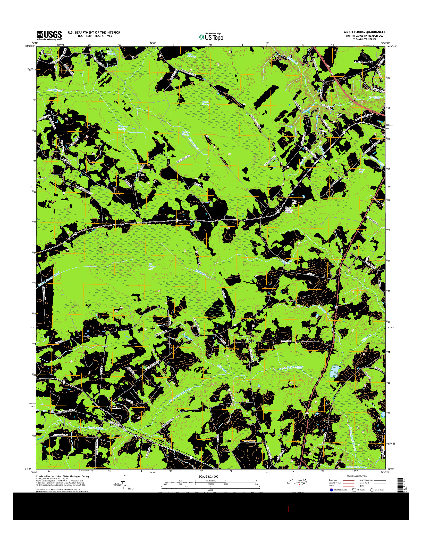 USGS US TOPO 7.5-MINUTE MAP FOR ABBOTTSBURG, NC 2016