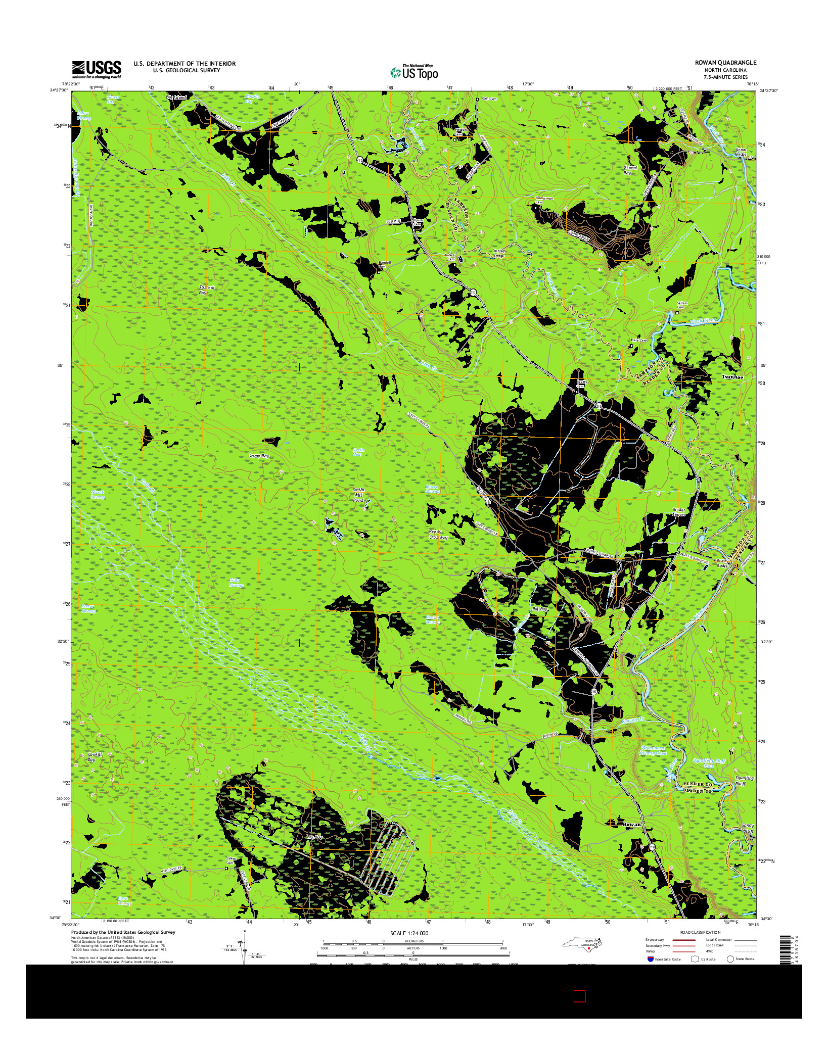 USGS US TOPO 7.5-MINUTE MAP FOR ROWAN, NC 2016