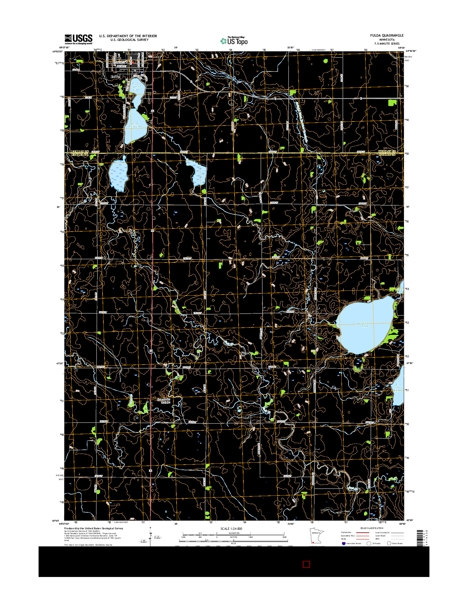 USGS US TOPO 7.5-MINUTE MAP FOR FULDA, MN 2016