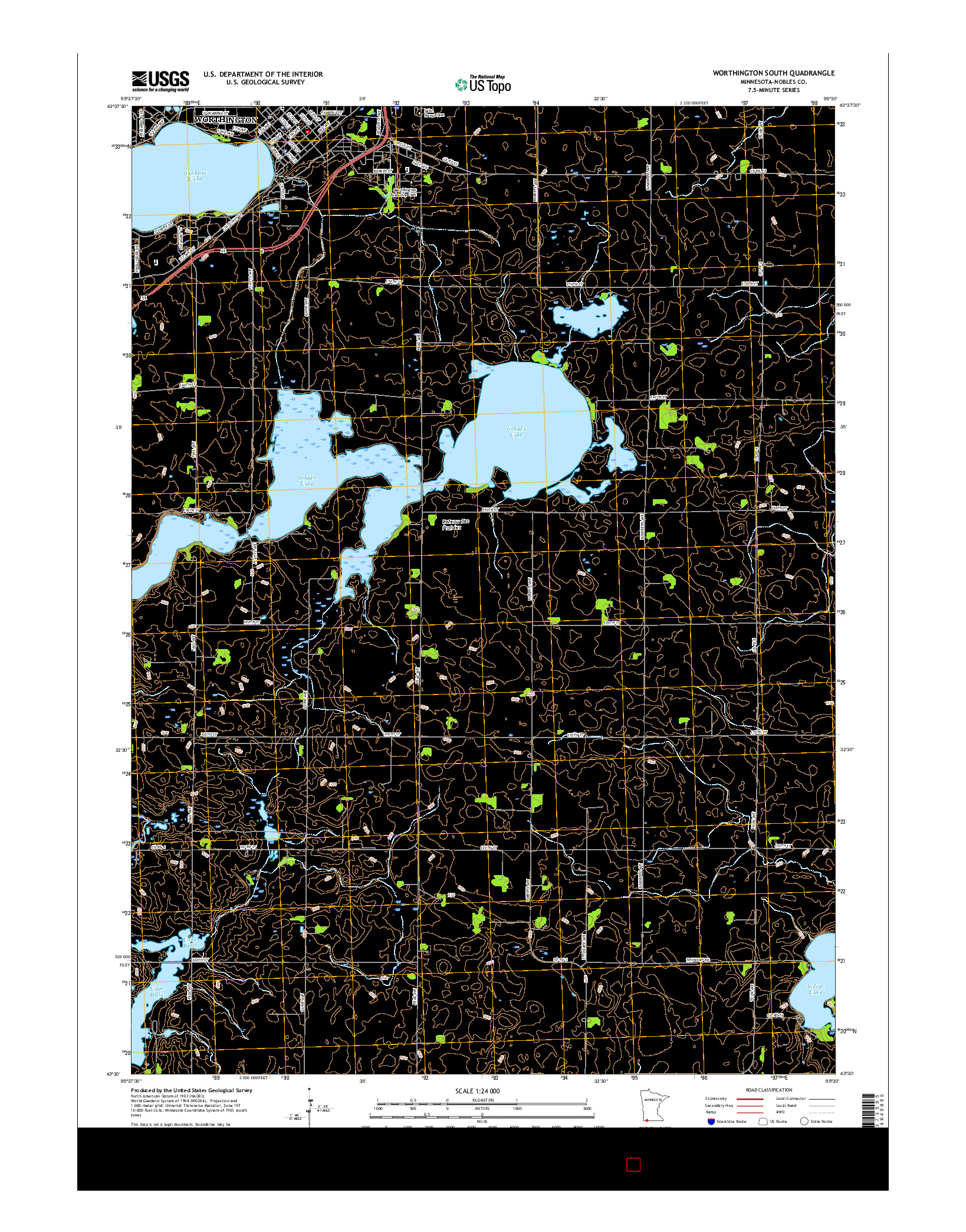 USGS US TOPO 7.5-MINUTE MAP FOR WORTHINGTON SOUTH, MN 2016