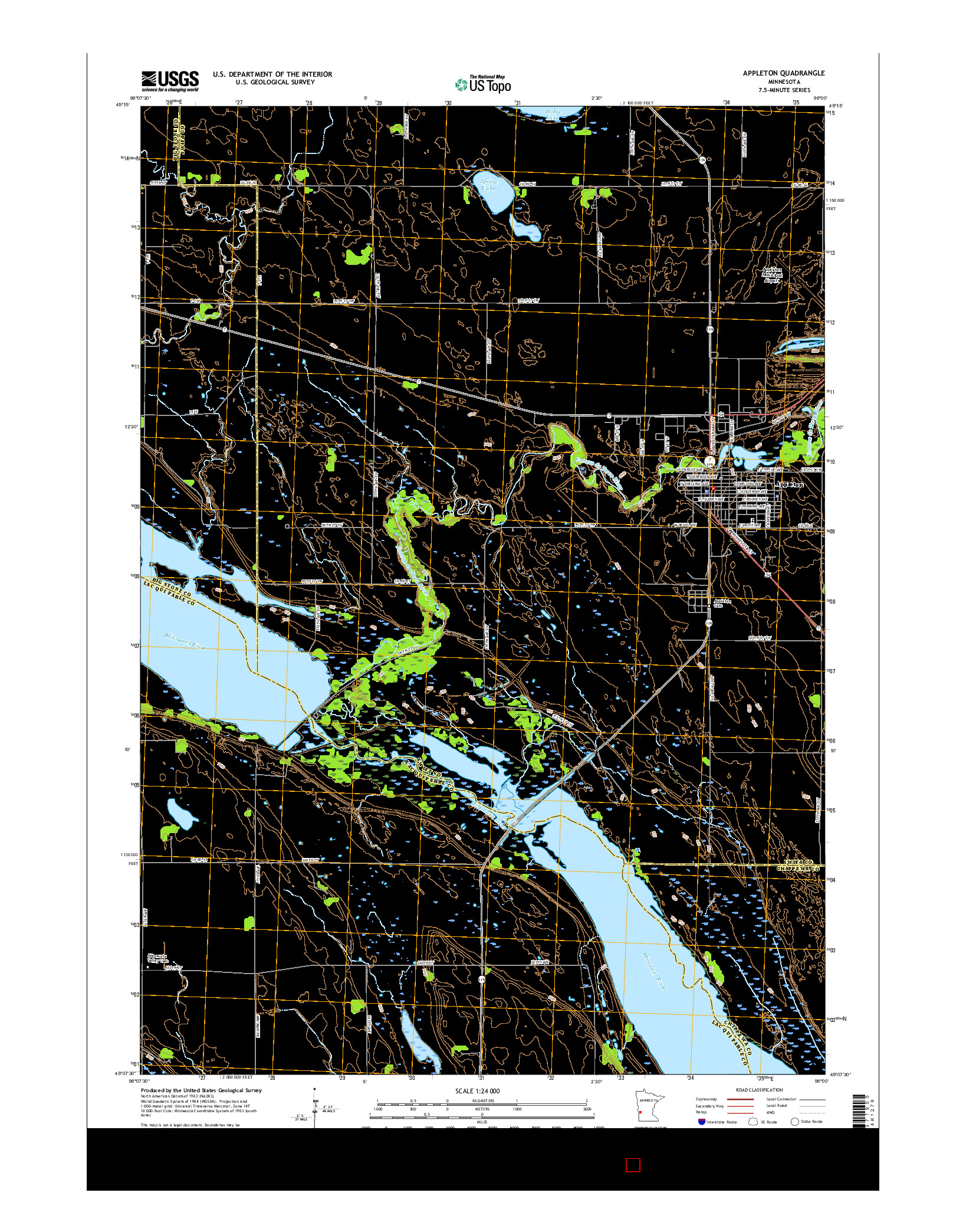 USGS US TOPO 7.5-MINUTE MAP FOR APPLETON, MN 2016