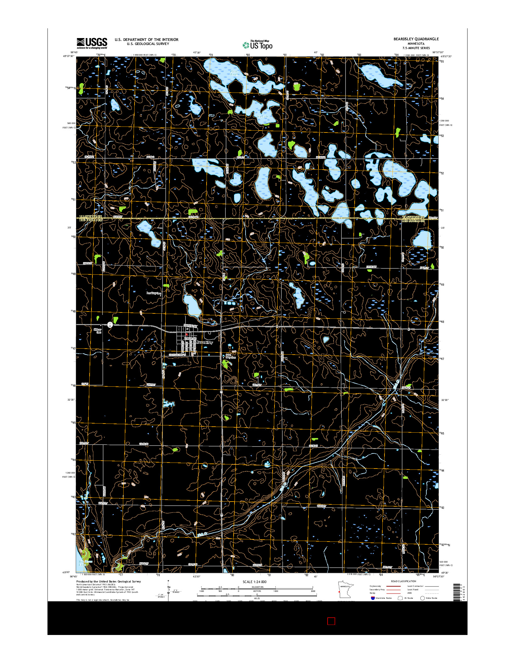 USGS US TOPO 7.5-MINUTE MAP FOR BEARDSLEY, MN 2016