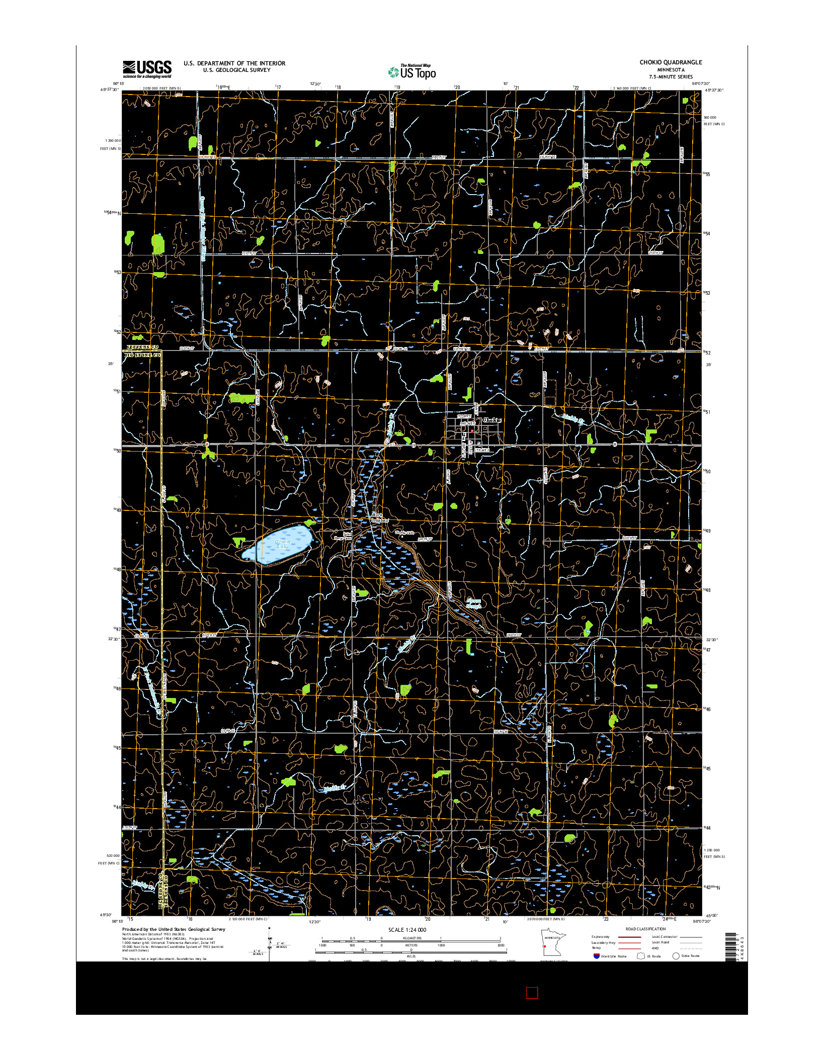 USGS US TOPO 7.5-MINUTE MAP FOR CHOKIO, MN 2016