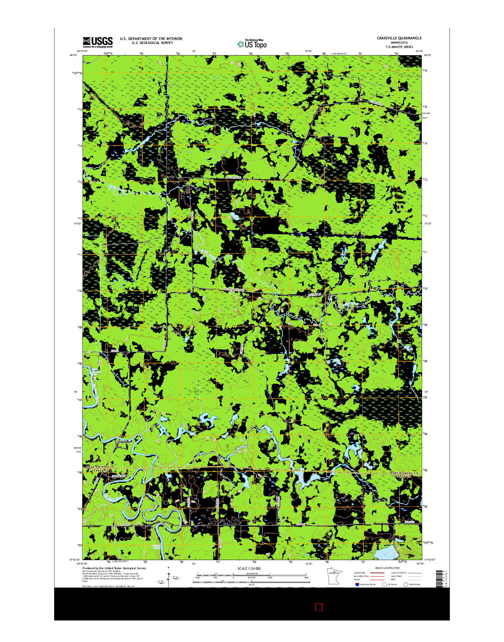 USGS US TOPO 7.5-MINUTE MAP FOR CRAIGVILLE, MN 2016