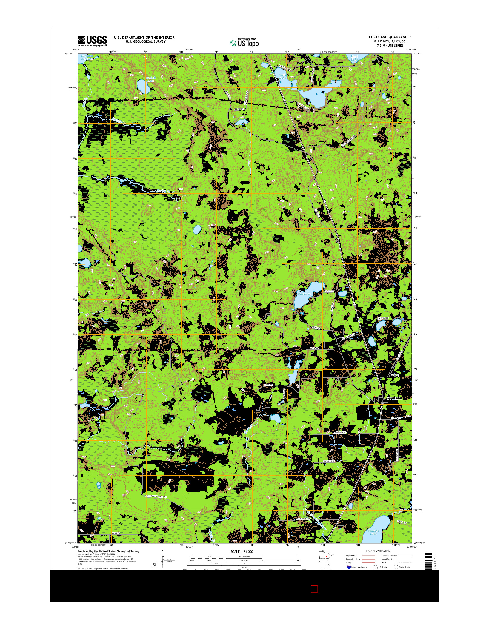 USGS US TOPO 7.5-MINUTE MAP FOR GOODLAND, MN 2016