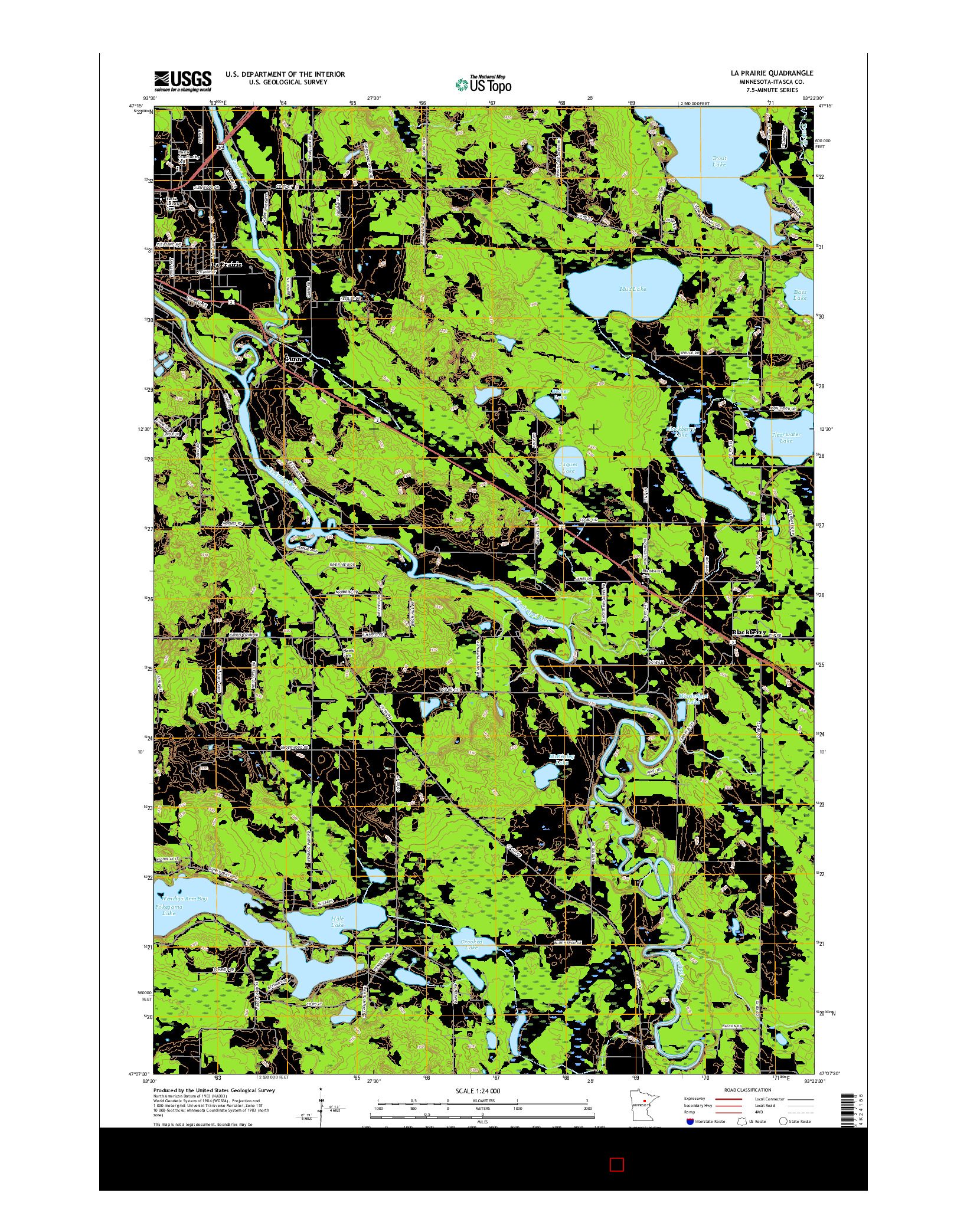 USGS US TOPO 7.5-MINUTE MAP FOR LA PRAIRIE, MN 2016
