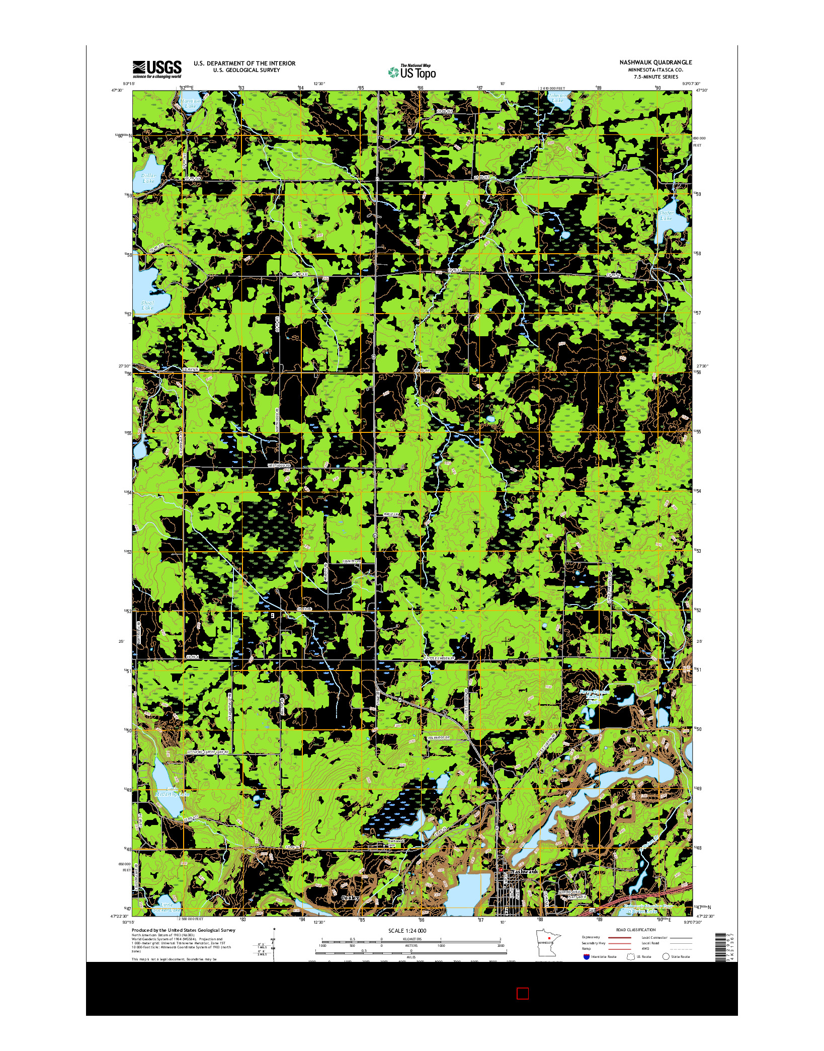 USGS US TOPO 7.5-MINUTE MAP FOR NASHWAUK, MN 2016