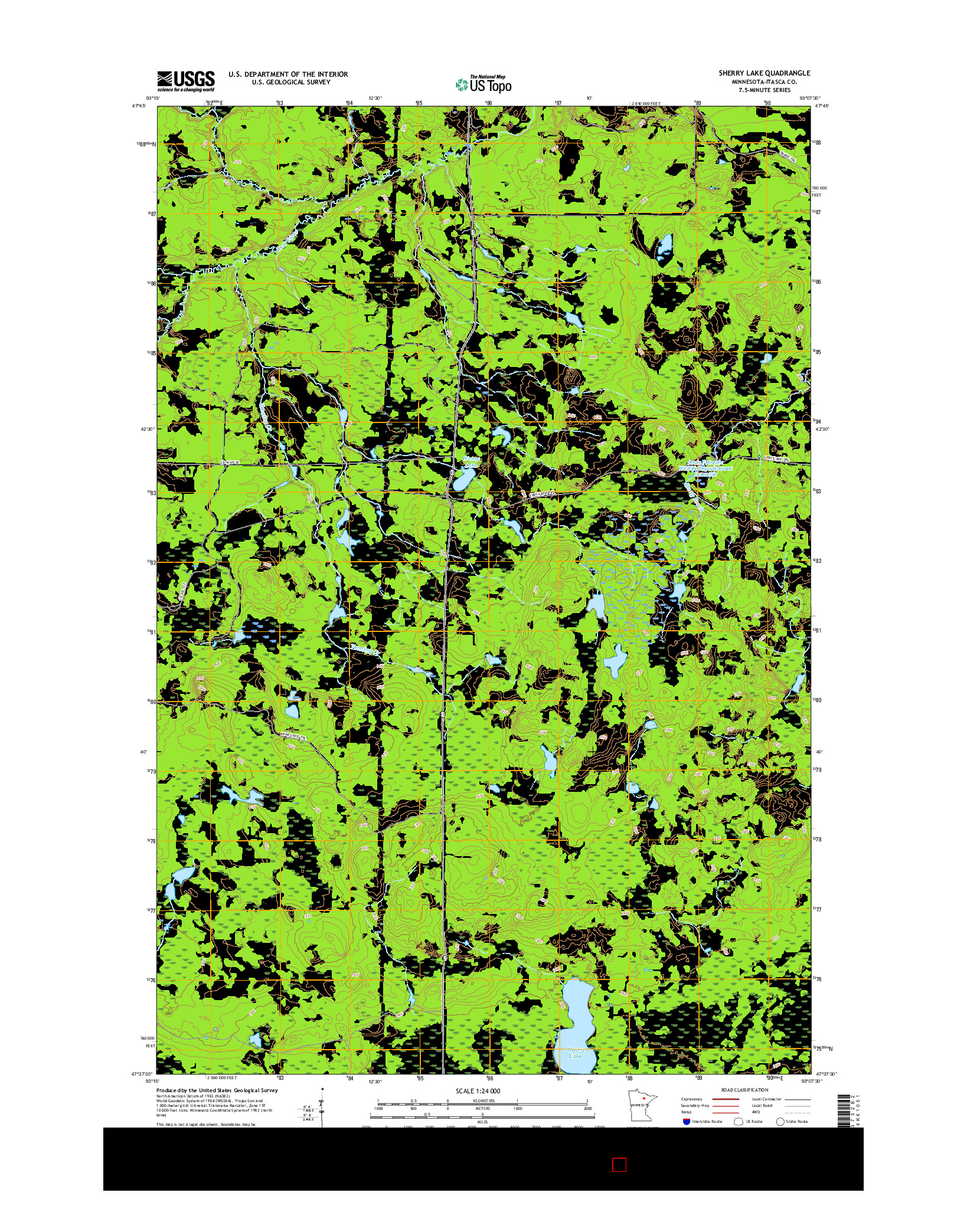USGS US TOPO 7.5-MINUTE MAP FOR SHERRY LAKE, MN 2016