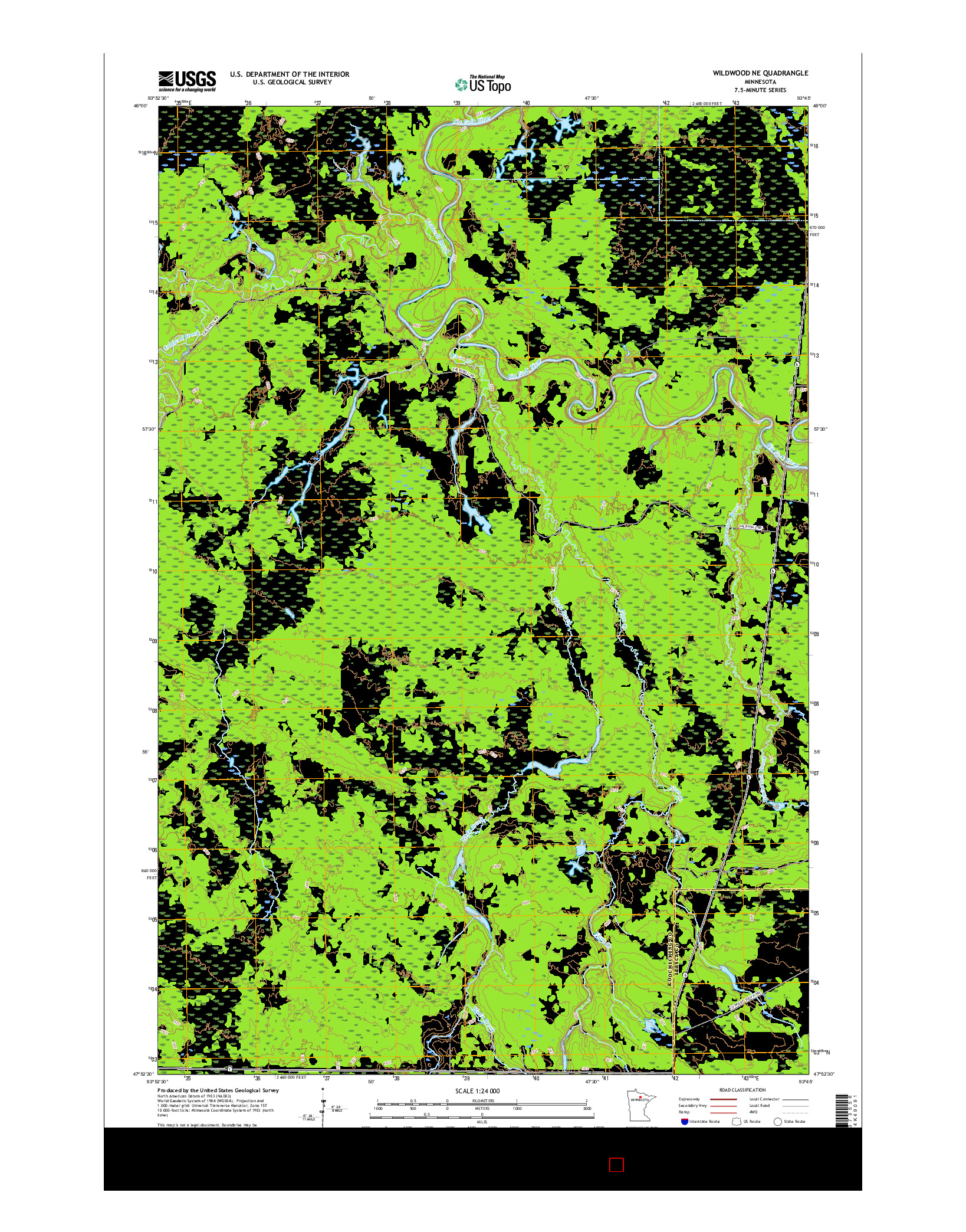 USGS US TOPO 7.5-MINUTE MAP FOR WILDWOOD NE, MN 2016