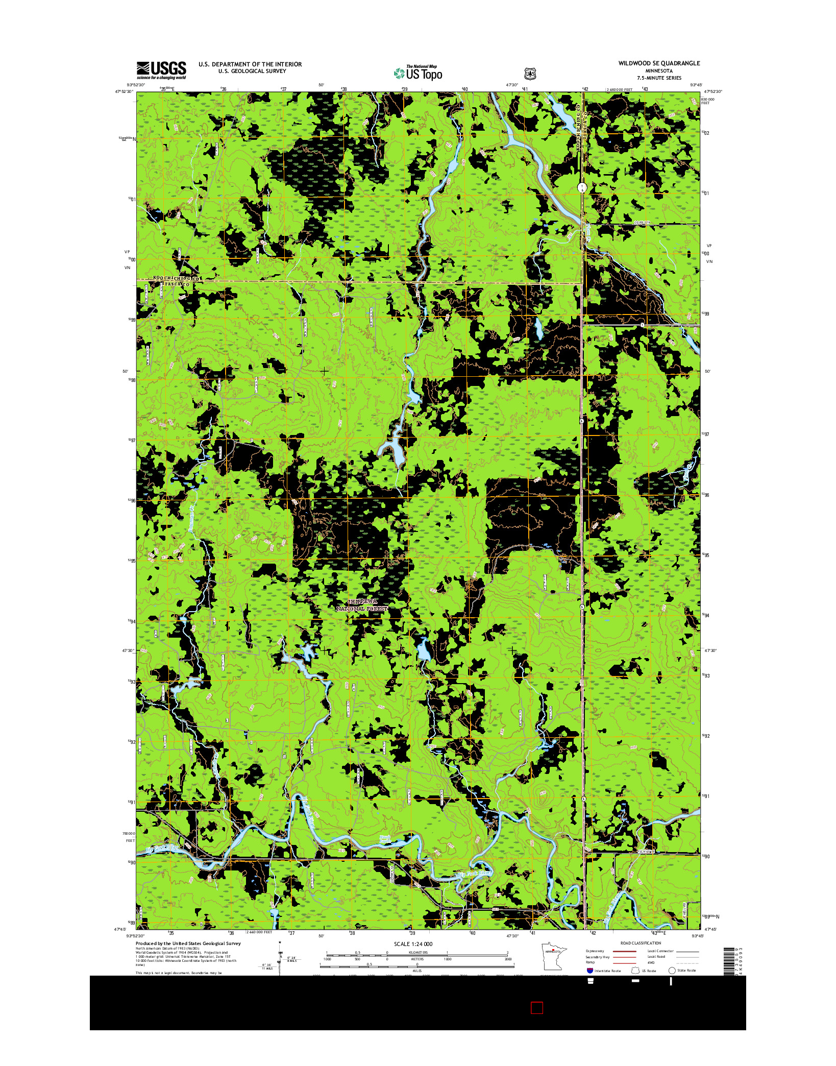 USGS US TOPO 7.5-MINUTE MAP FOR WILDWOOD SE, MN 2016