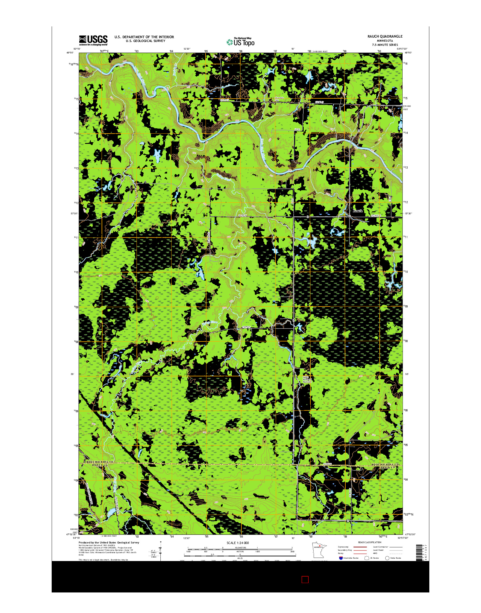 USGS US TOPO 7.5-MINUTE MAP FOR RAUCH, MN 2016