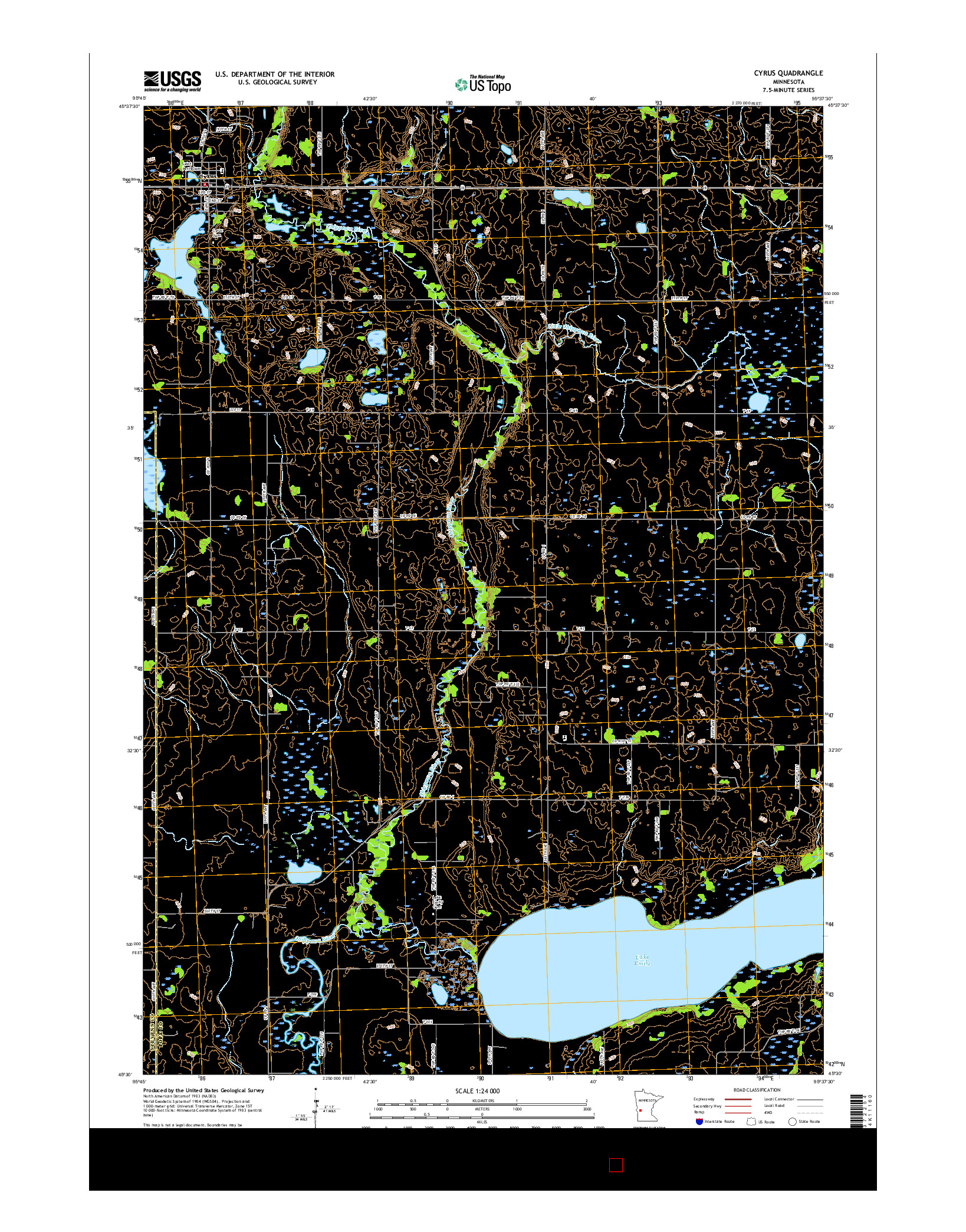 USGS US TOPO 7.5-MINUTE MAP FOR CYRUS, MN 2016