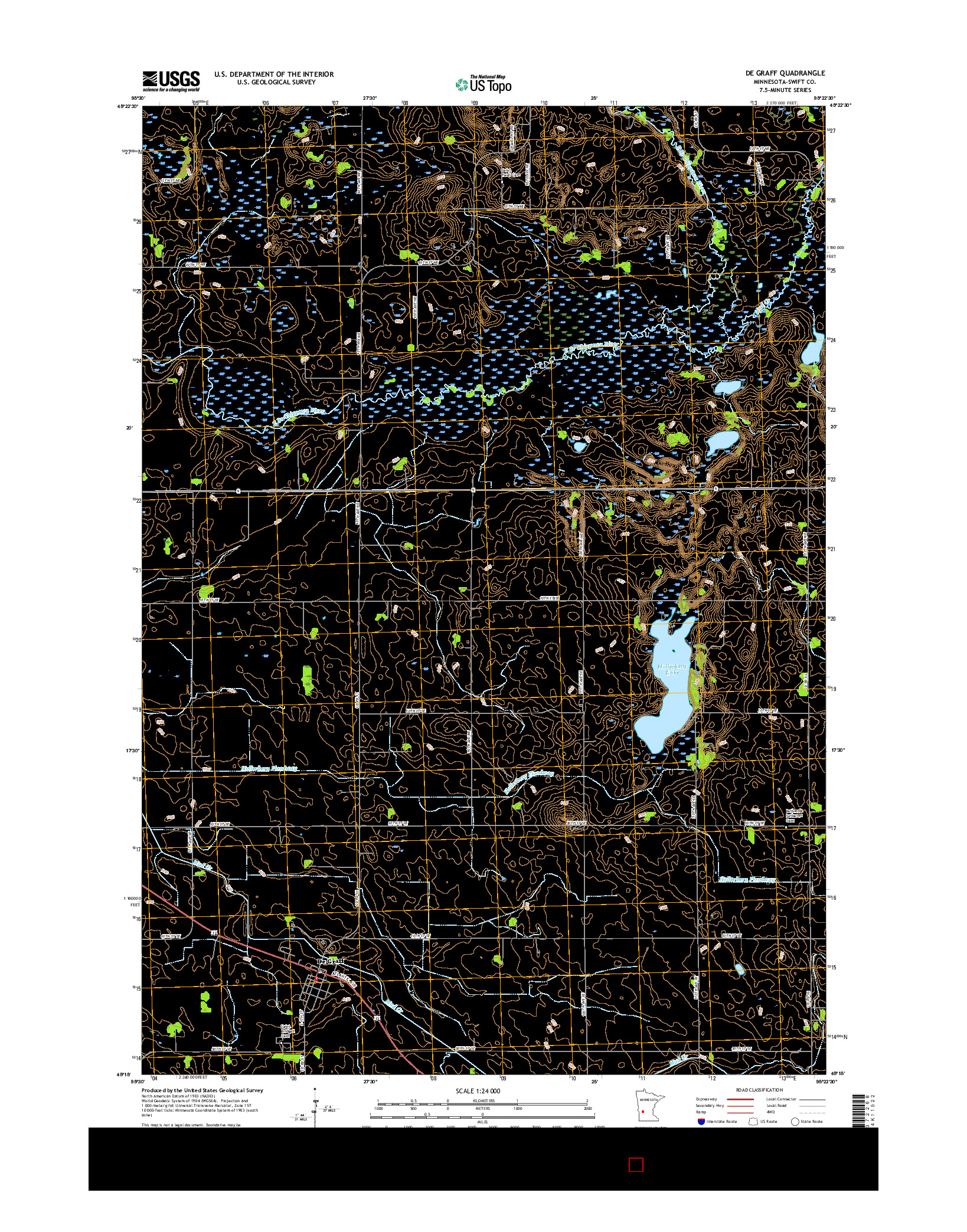 USGS US TOPO 7.5-MINUTE MAP FOR DE GRAFF, MN 2016