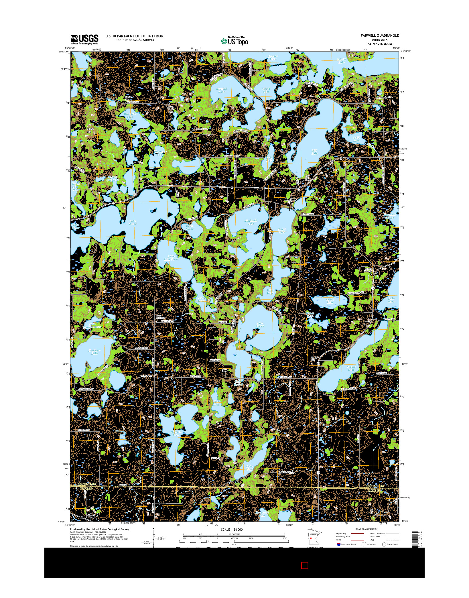 USGS US TOPO 7.5-MINUTE MAP FOR FARWELL, MN 2016