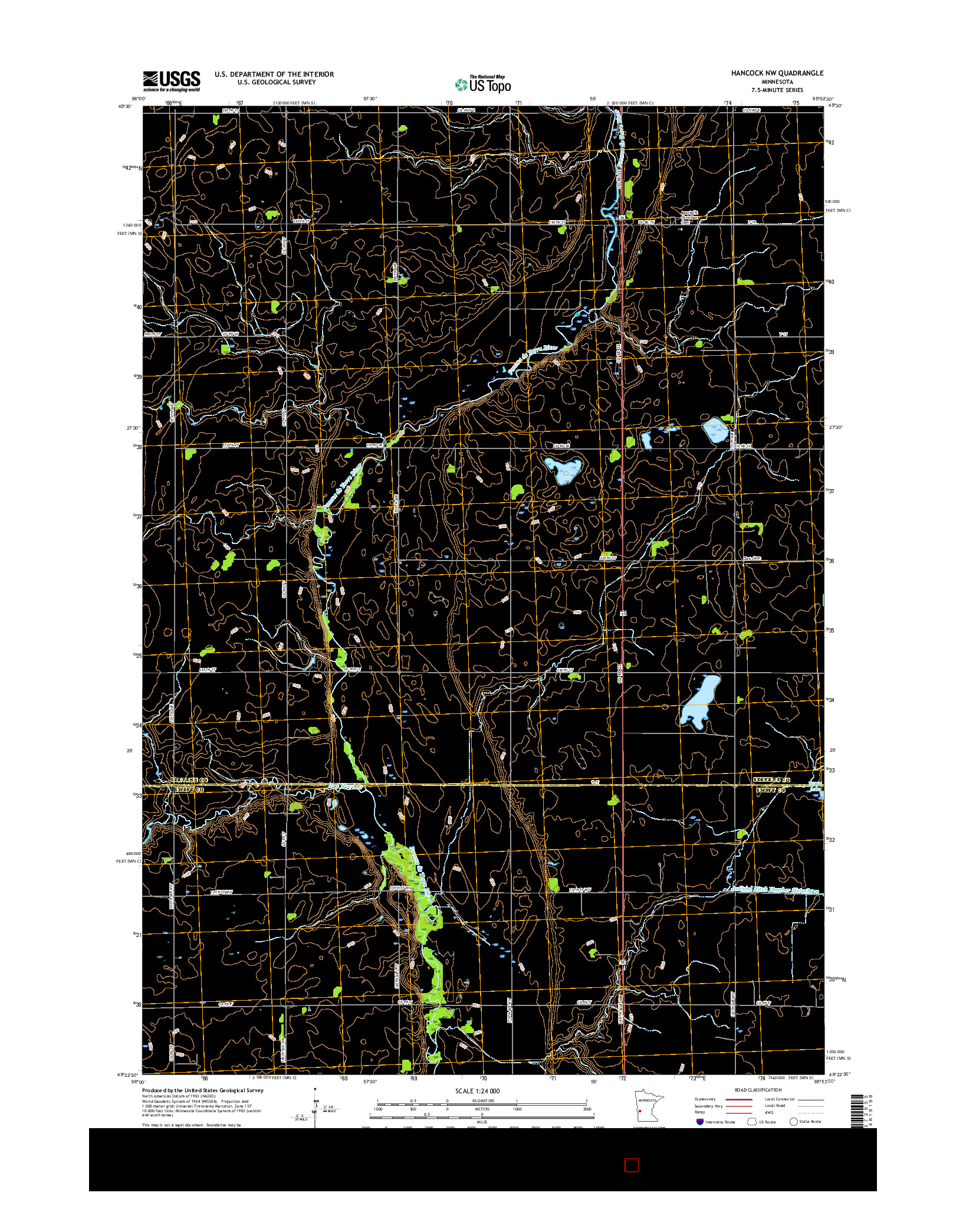 USGS US TOPO 7.5-MINUTE MAP FOR HANCOCK NW, MN 2016