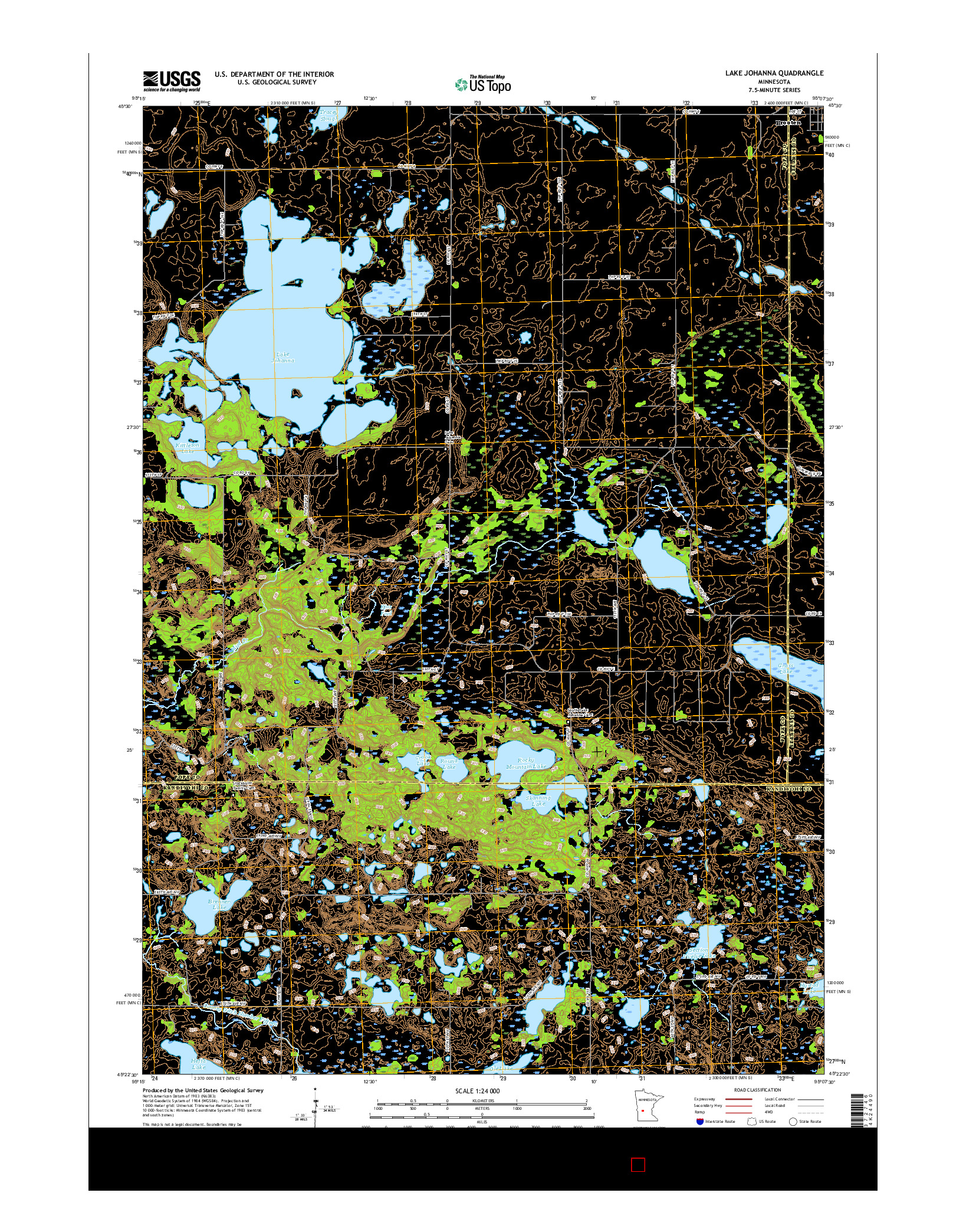 USGS US TOPO 7.5-MINUTE MAP FOR LAKE JOHANNA, MN 2016