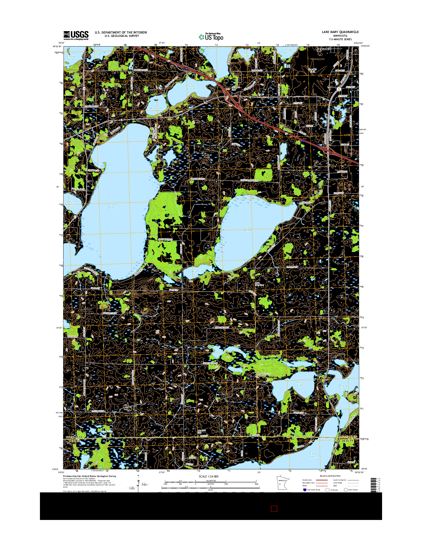 USGS US TOPO 7.5-MINUTE MAP FOR LAKE MARY, MN 2016
