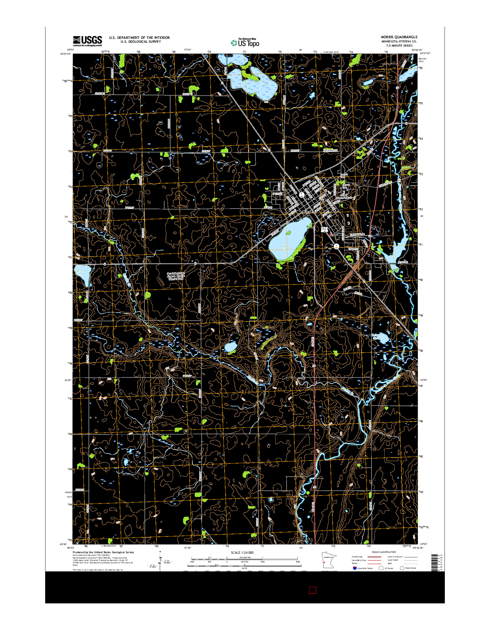 USGS US TOPO 7.5-MINUTE MAP FOR MORRIS, MN 2016