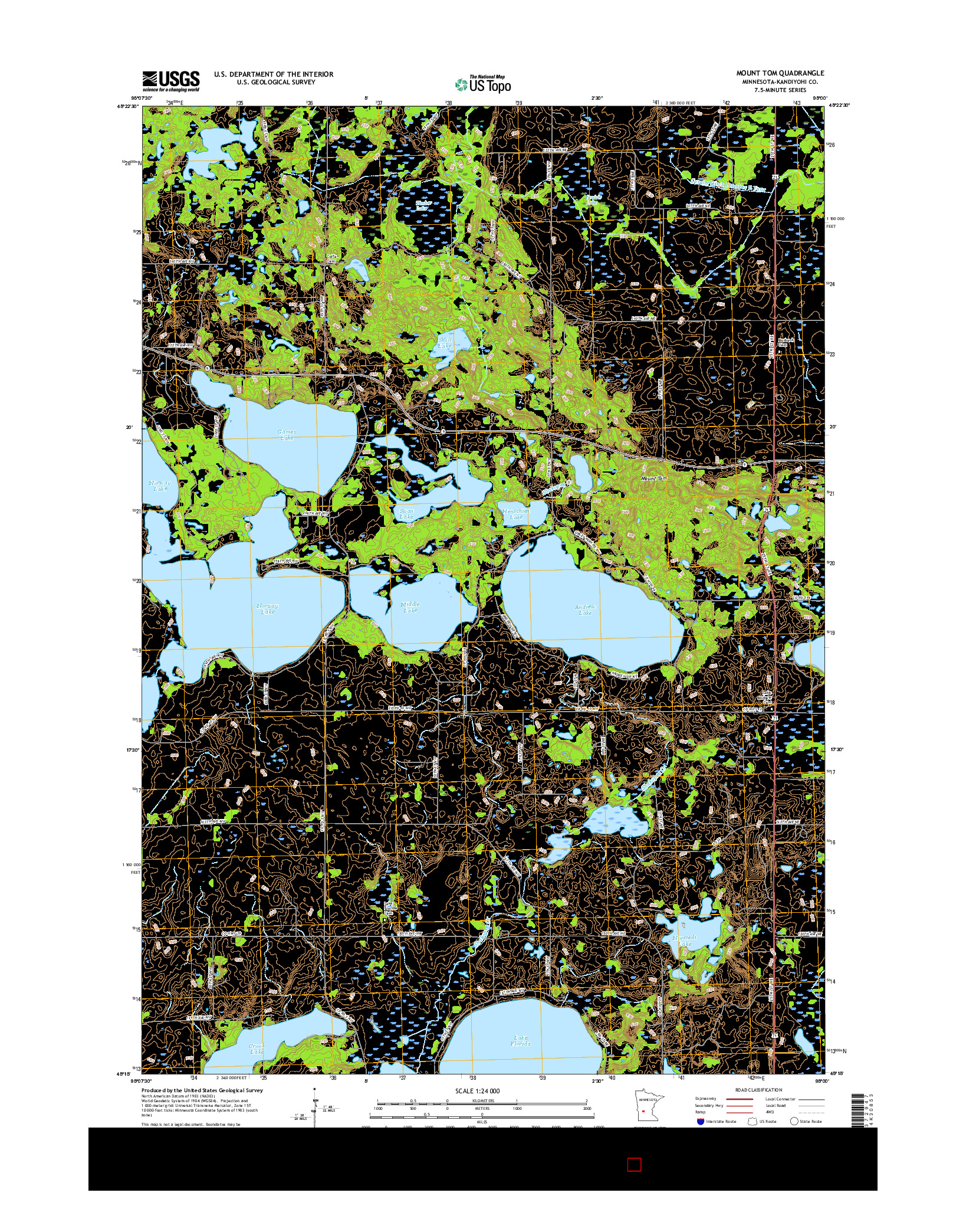 USGS US TOPO 7.5-MINUTE MAP FOR MOUNT TOM, MN 2016