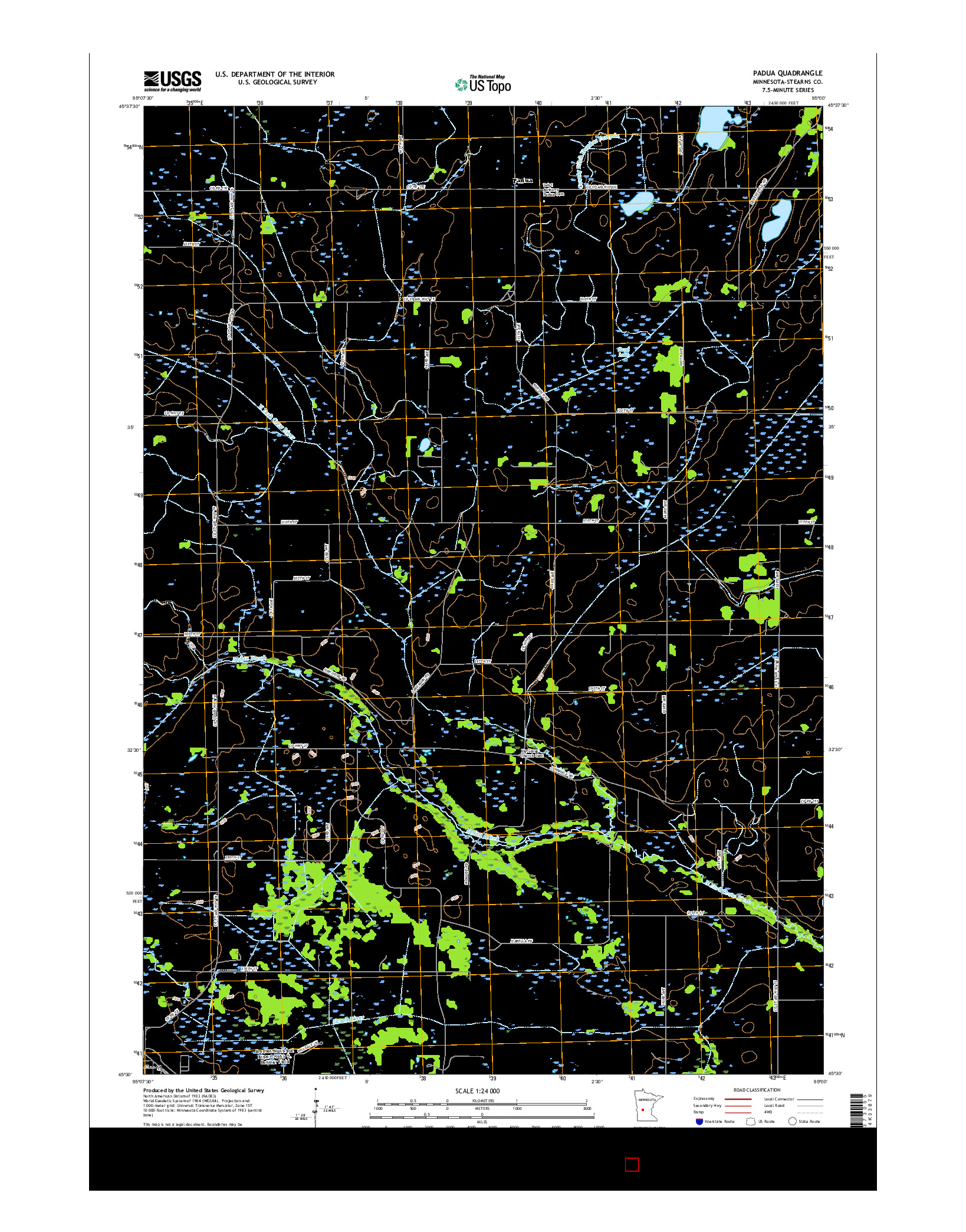 USGS US TOPO 7.5-MINUTE MAP FOR PADUA, MN 2016