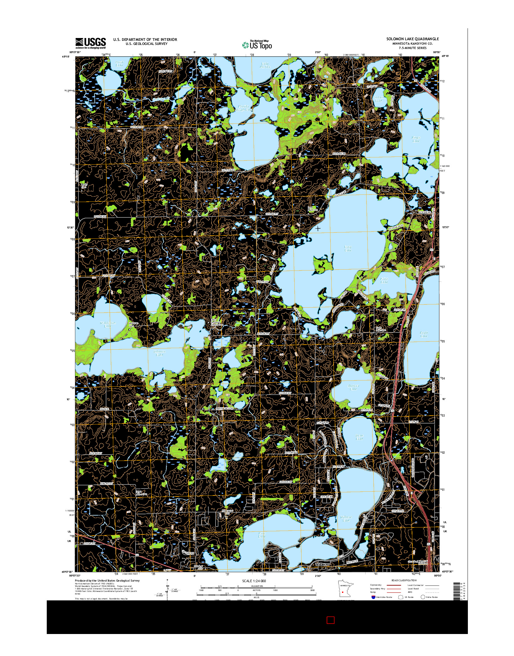 USGS US TOPO 7.5-MINUTE MAP FOR SOLOMON LAKE, MN 2016